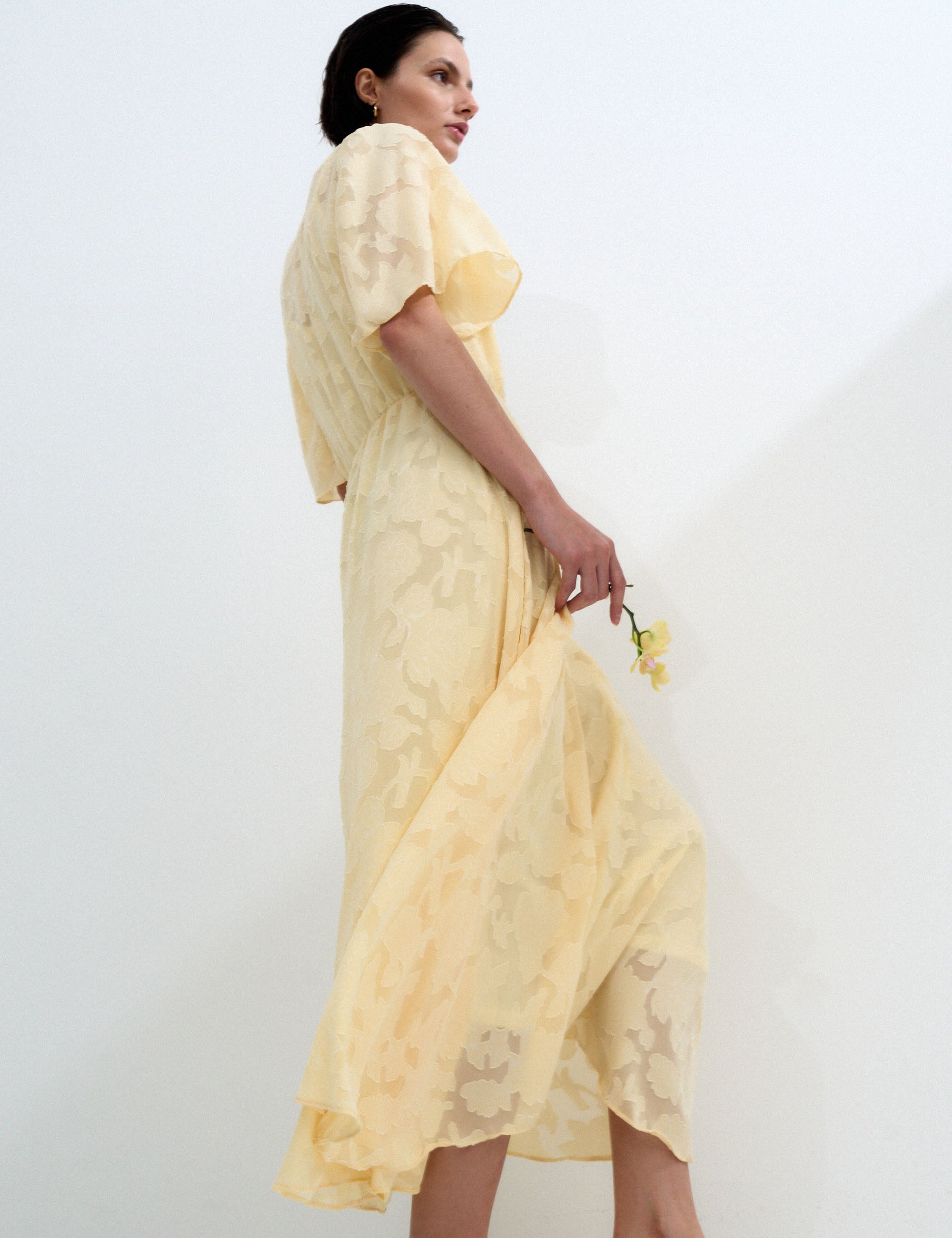 Vestido Nila Chifon Amarelo