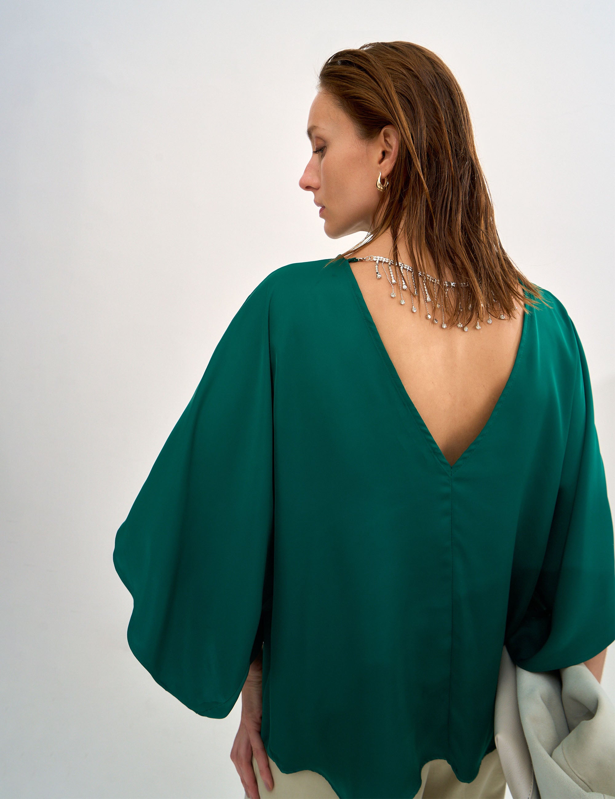 Blusa Evelyn Cetim Verde