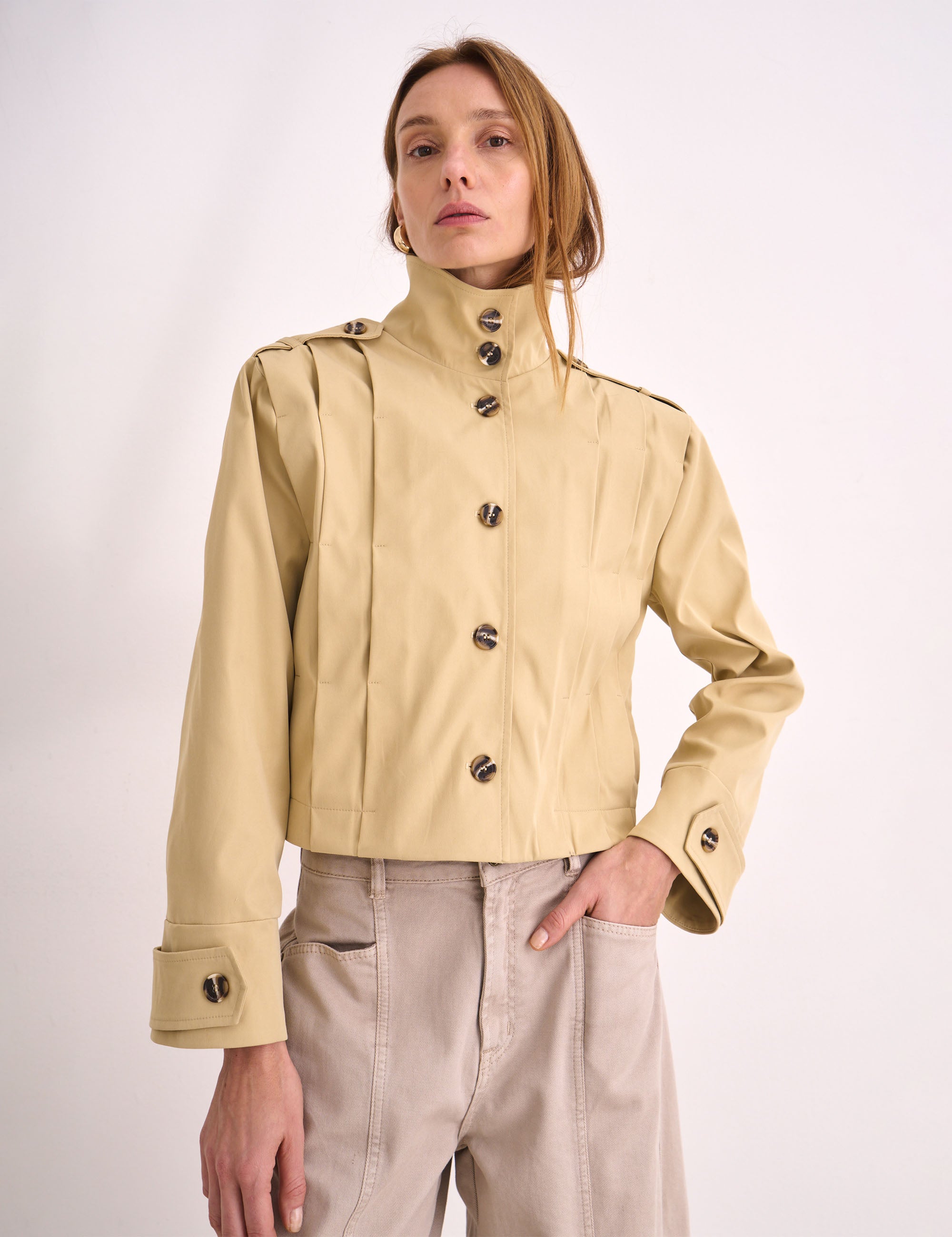 Jaqueta Delphine Sarja Areia