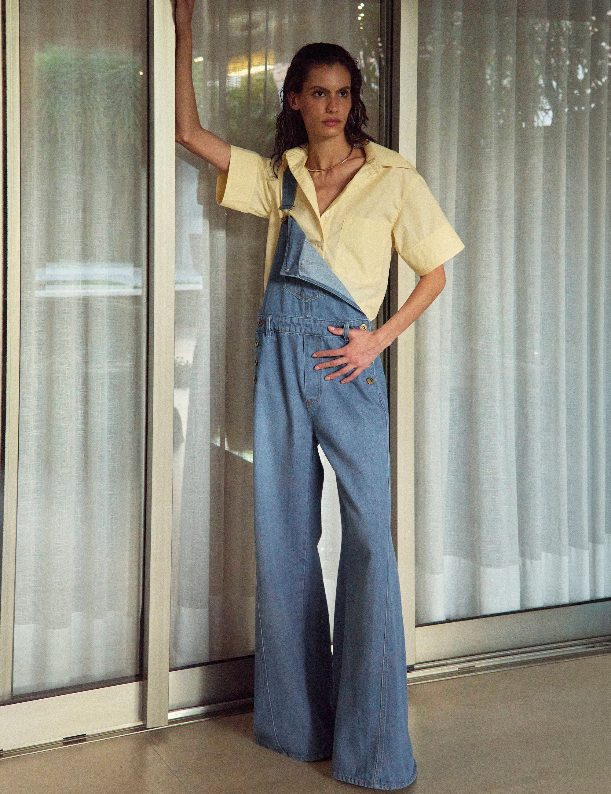 Jardineira Noemi Denim Médio