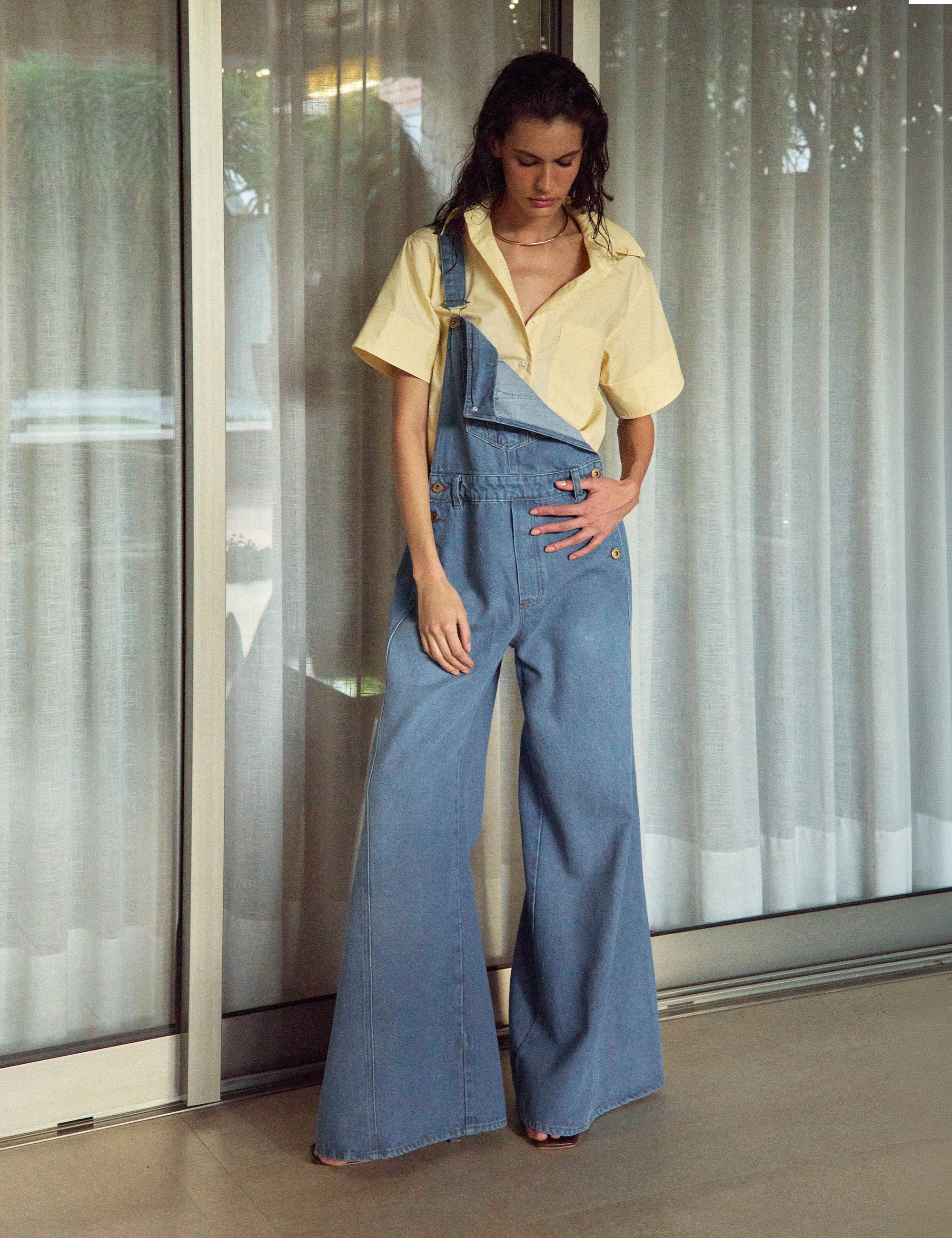 Jardineira Noemi Denim Médio