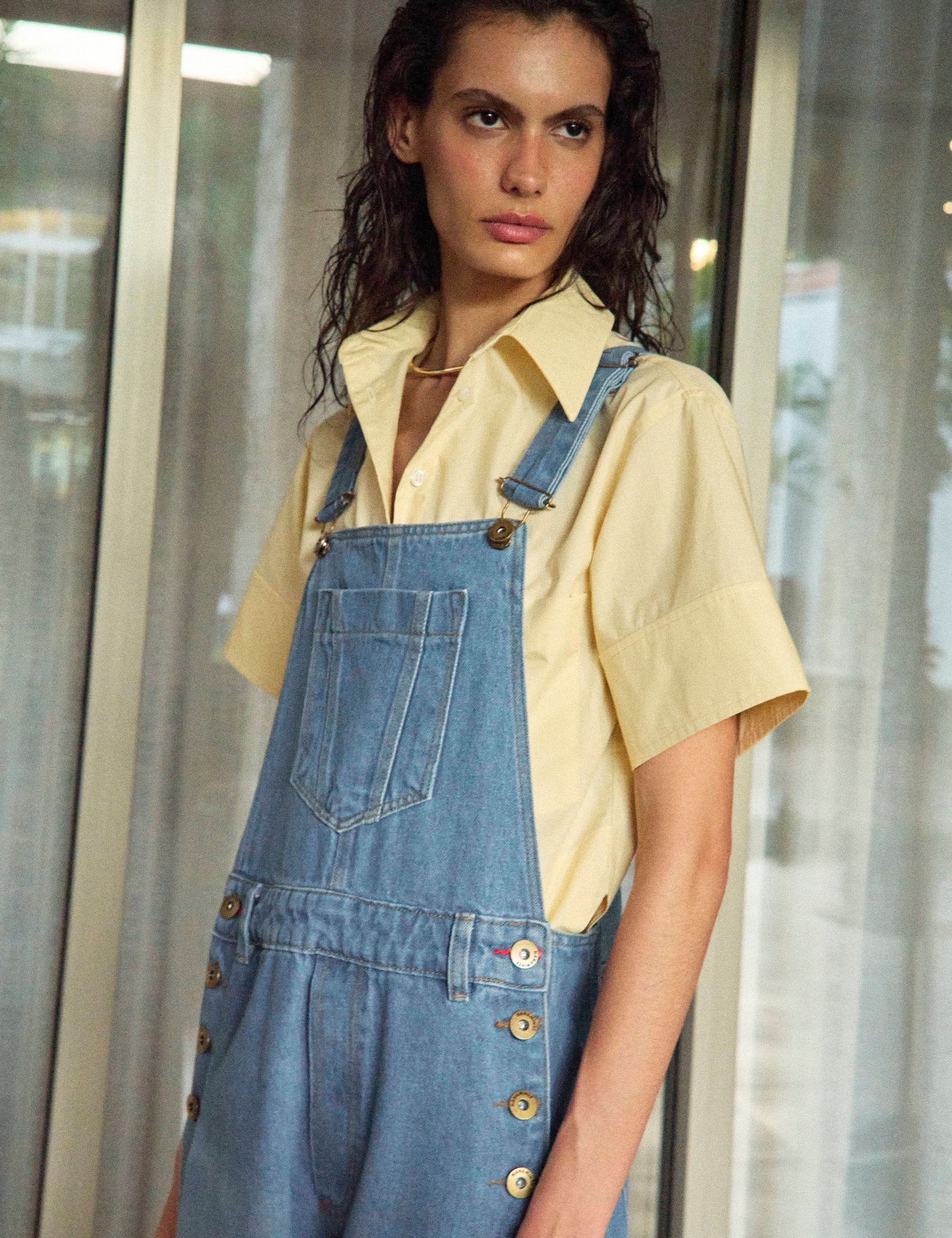 Jardineira Noemi Denim Médio