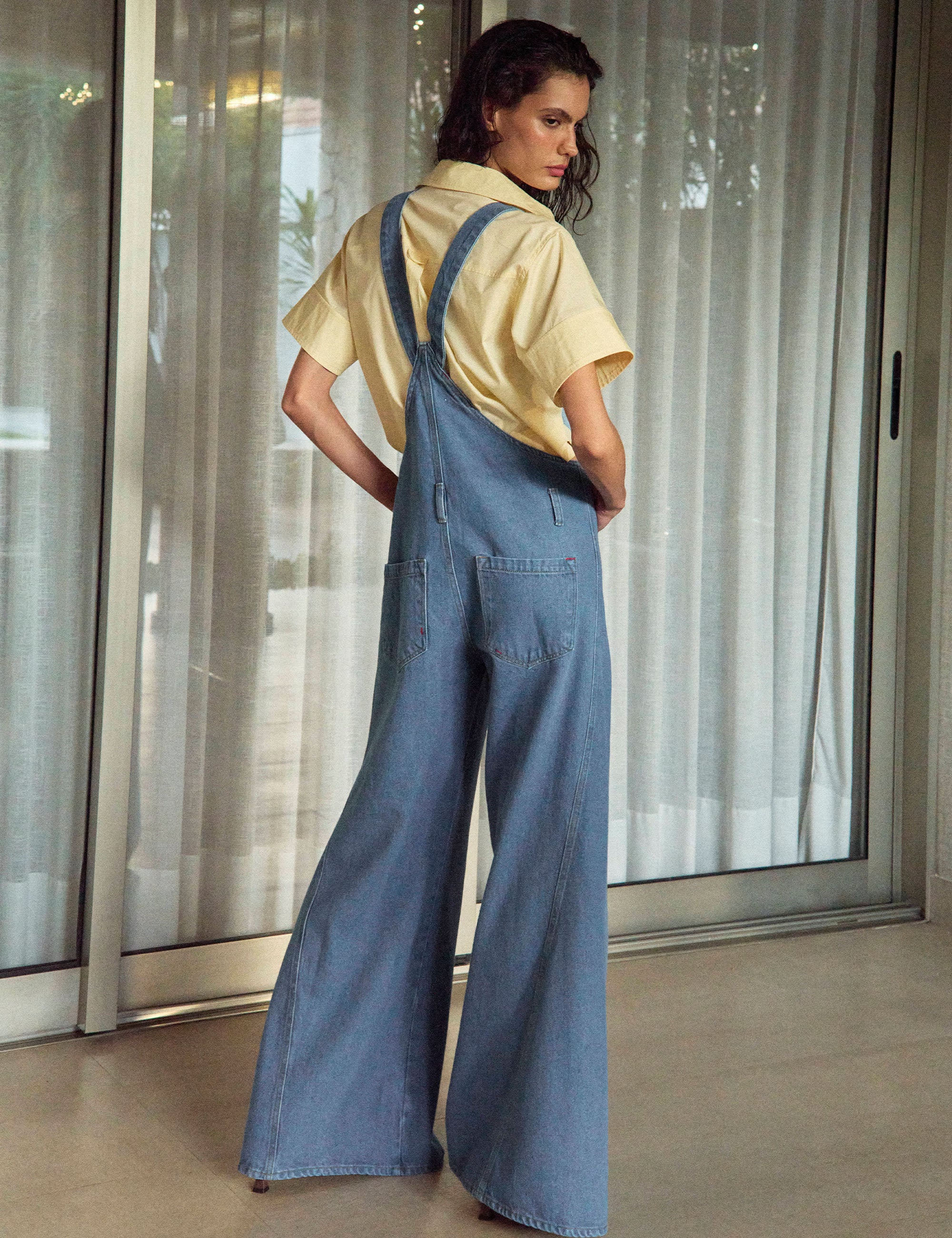 Jardineira Noemi Denim Médio