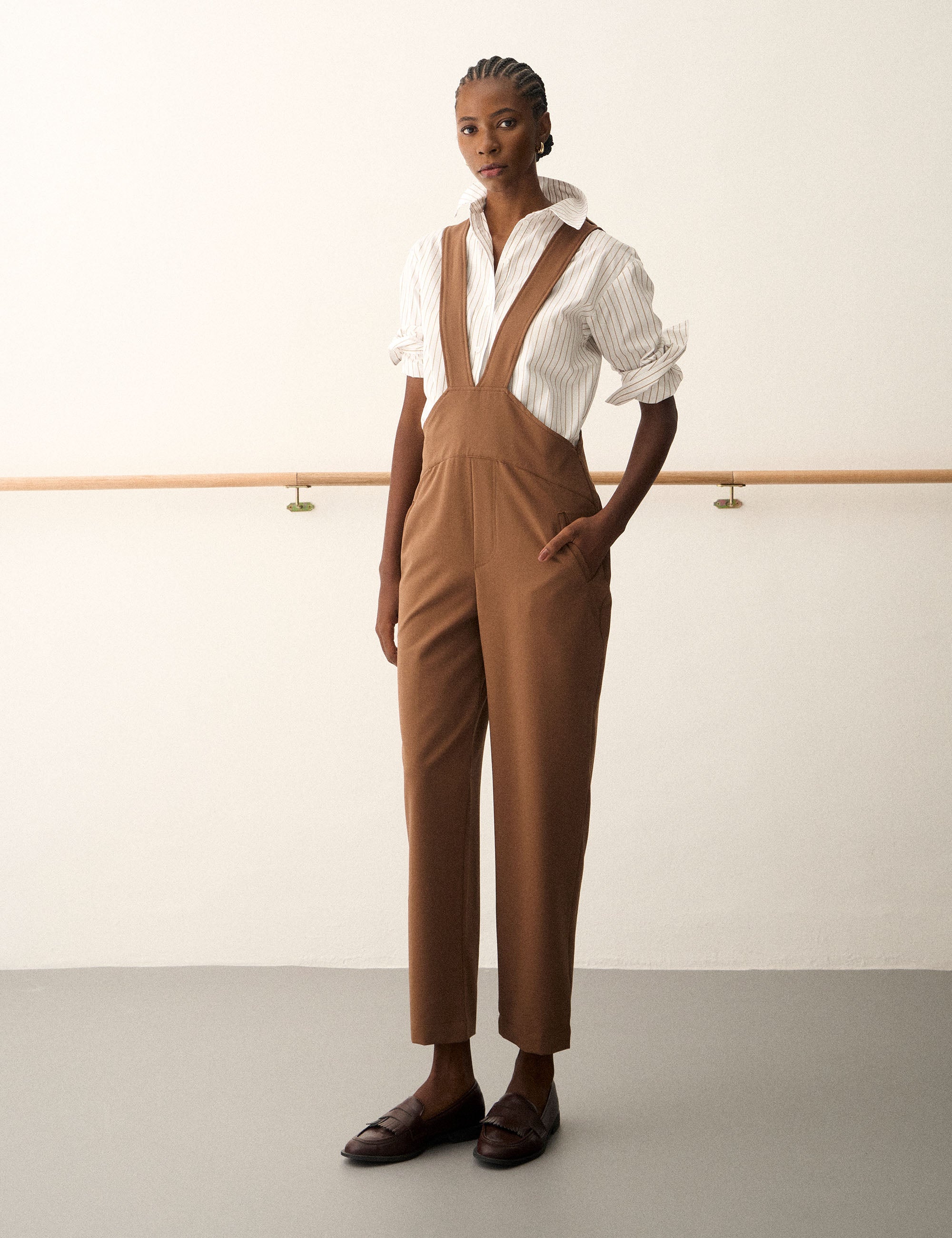 Macacão Raissa Alfaiataria Marrom