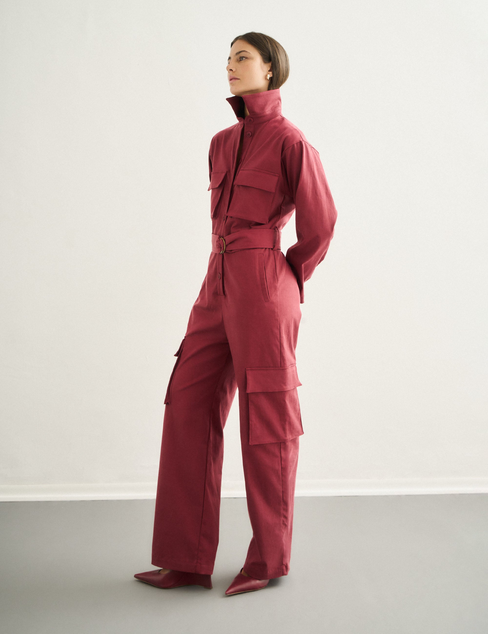 Macacão Rianna Sarjado Bordeaux