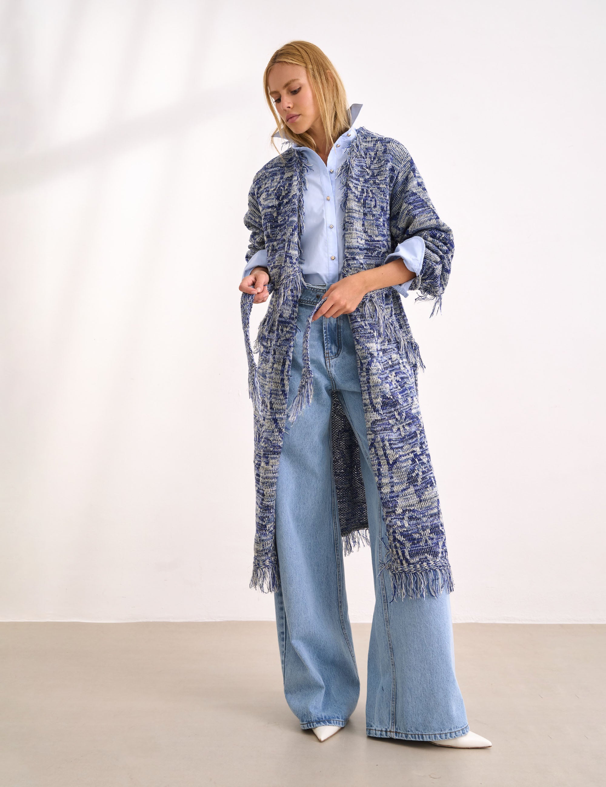 Maxi Cardigan Yani Azul