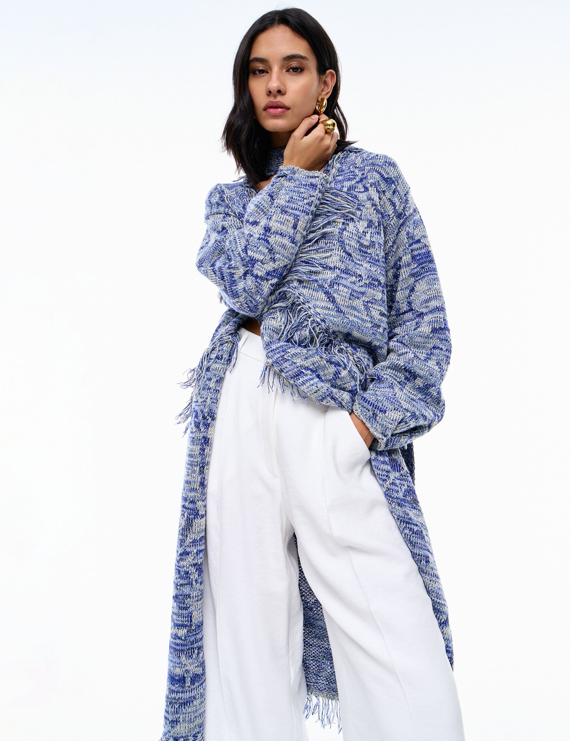 Maxi Cardigan Yani Azul