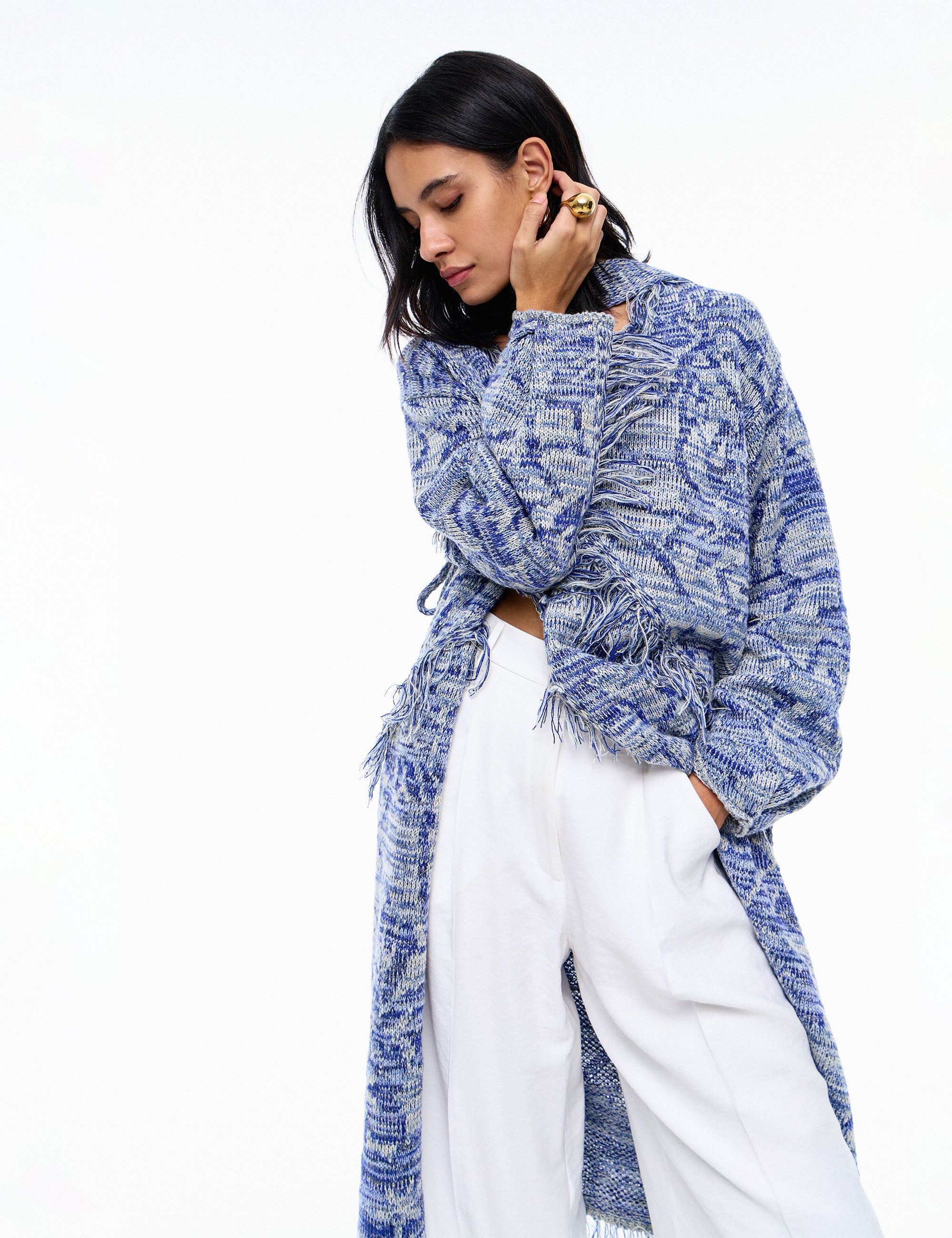 Maxi Cardigan Yani Azul