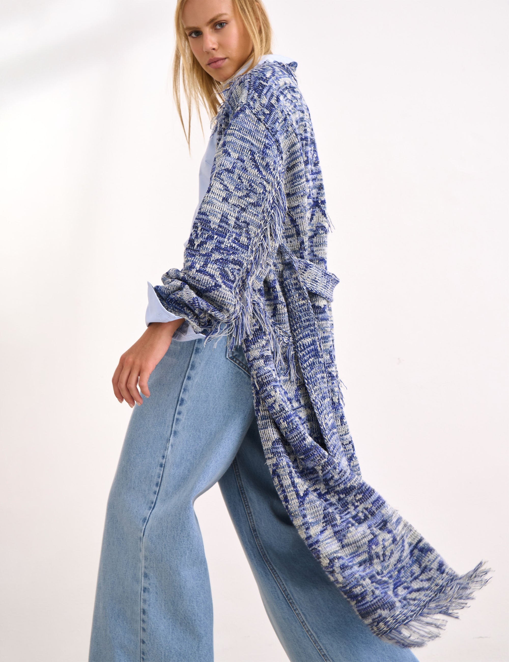 Maxi Cardigan Yani Azul