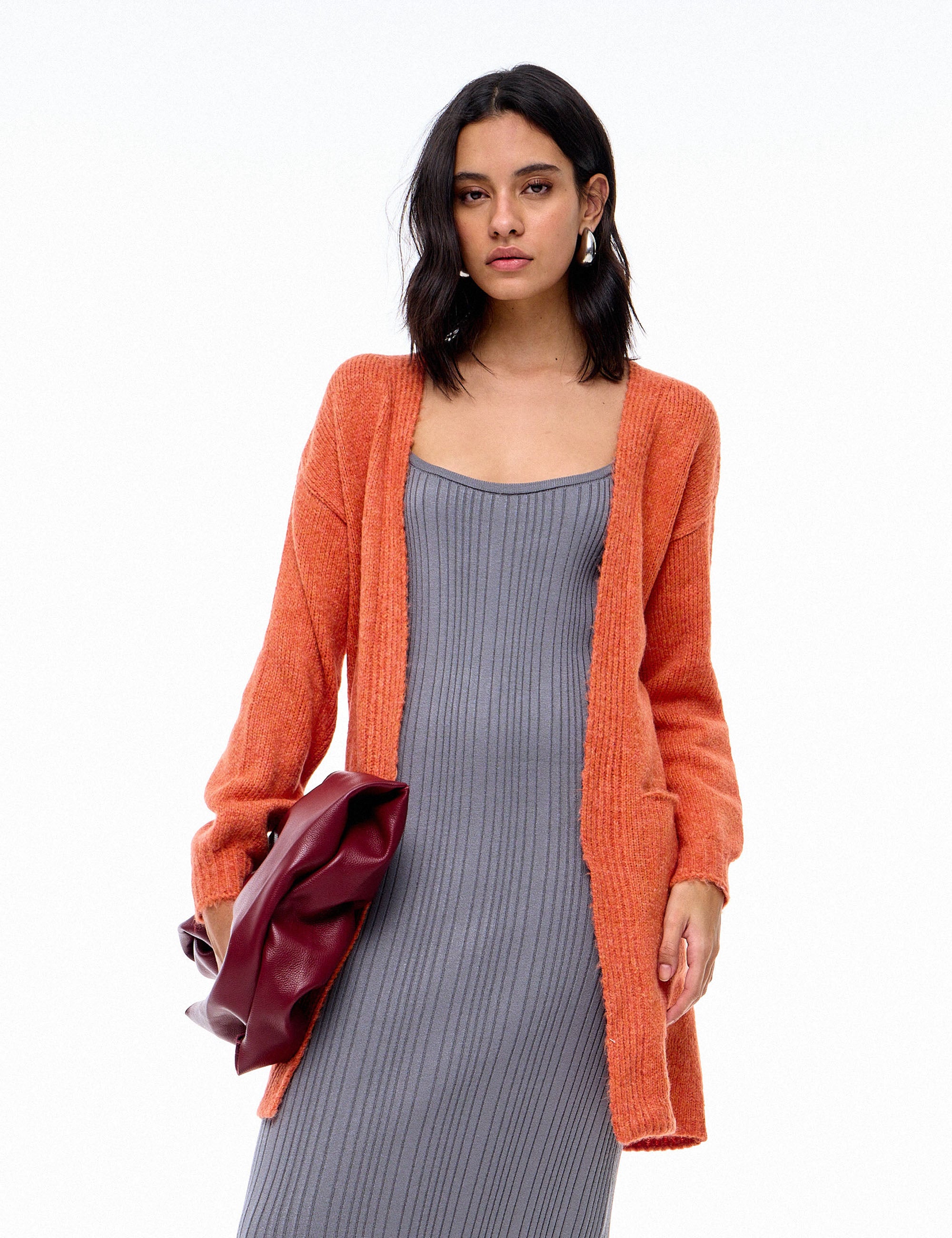 Maxi Cardigan Stella Laranja