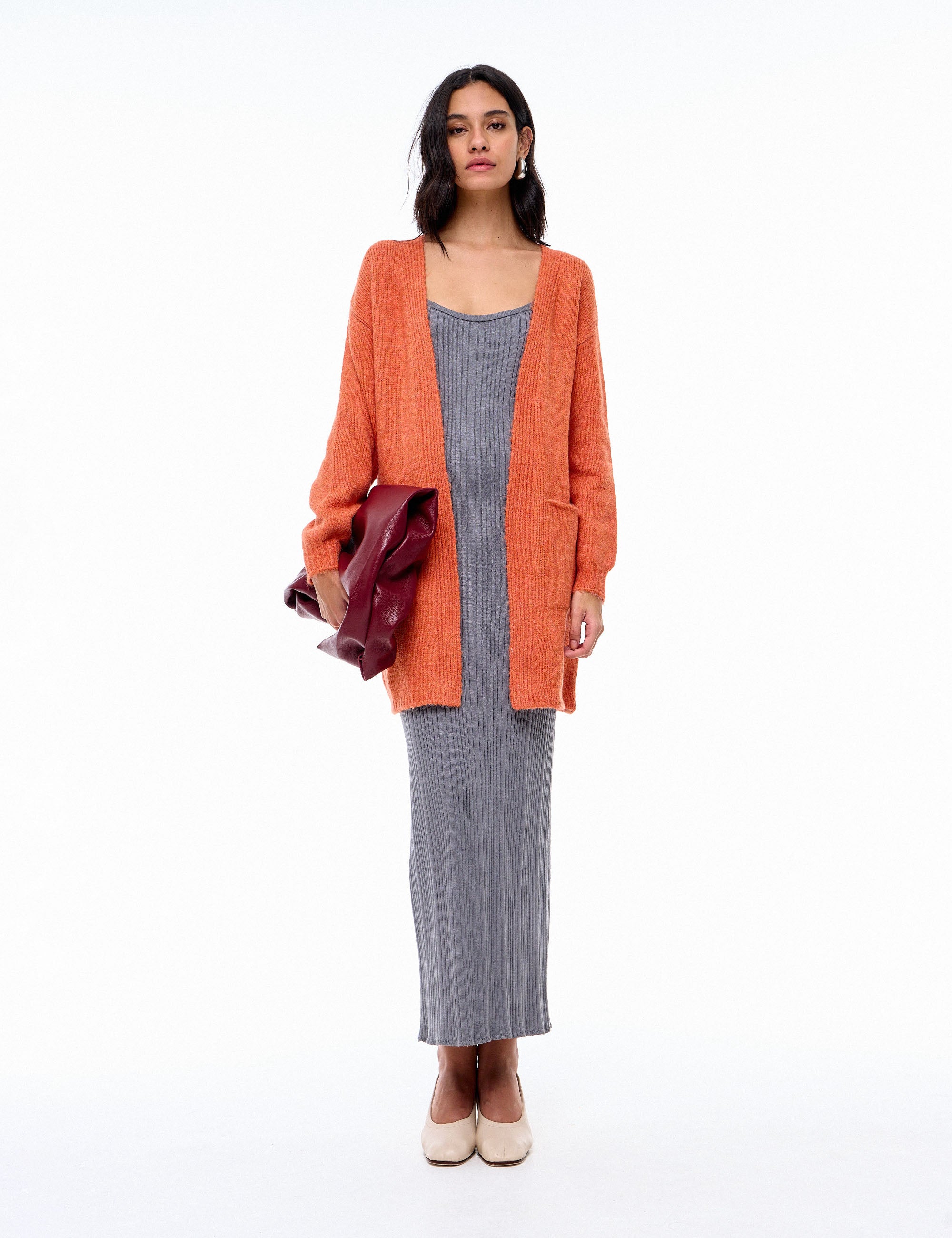 Maxi Cardigan Stella Laranja