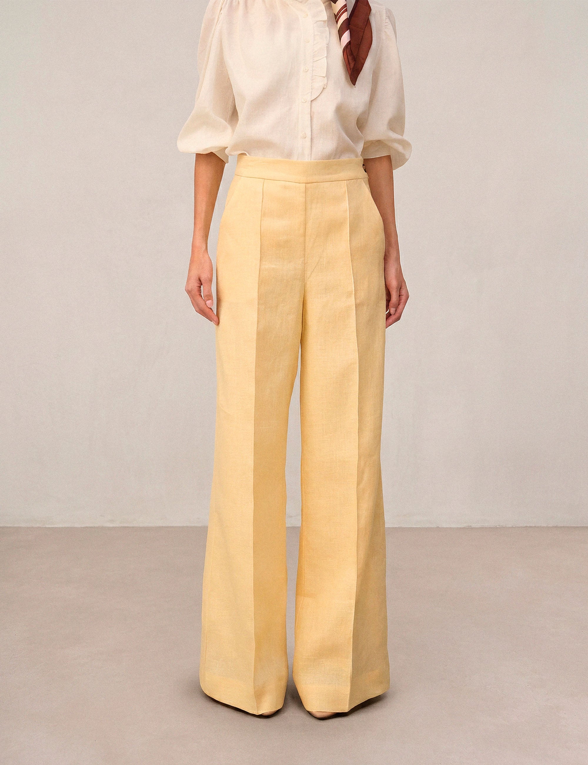 Pantalona Evelyn Linho Amarelo