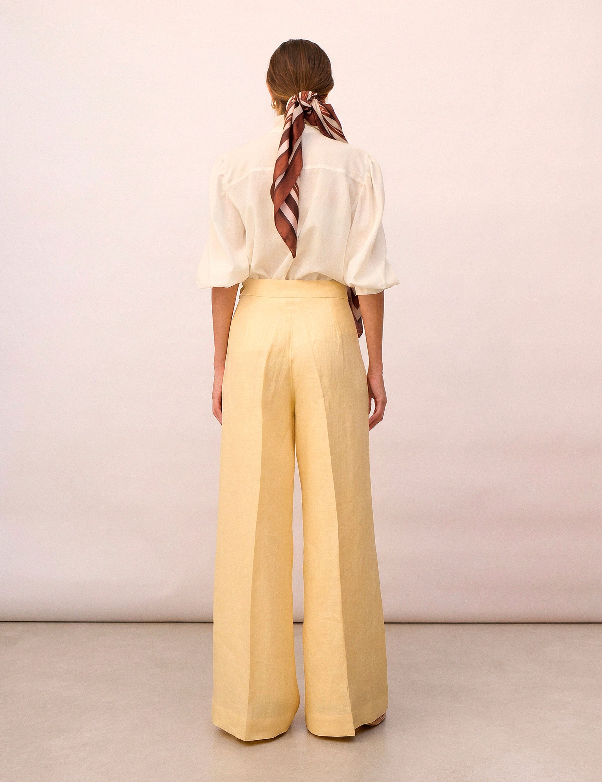Pantalona Evelyn Linho Amarelo