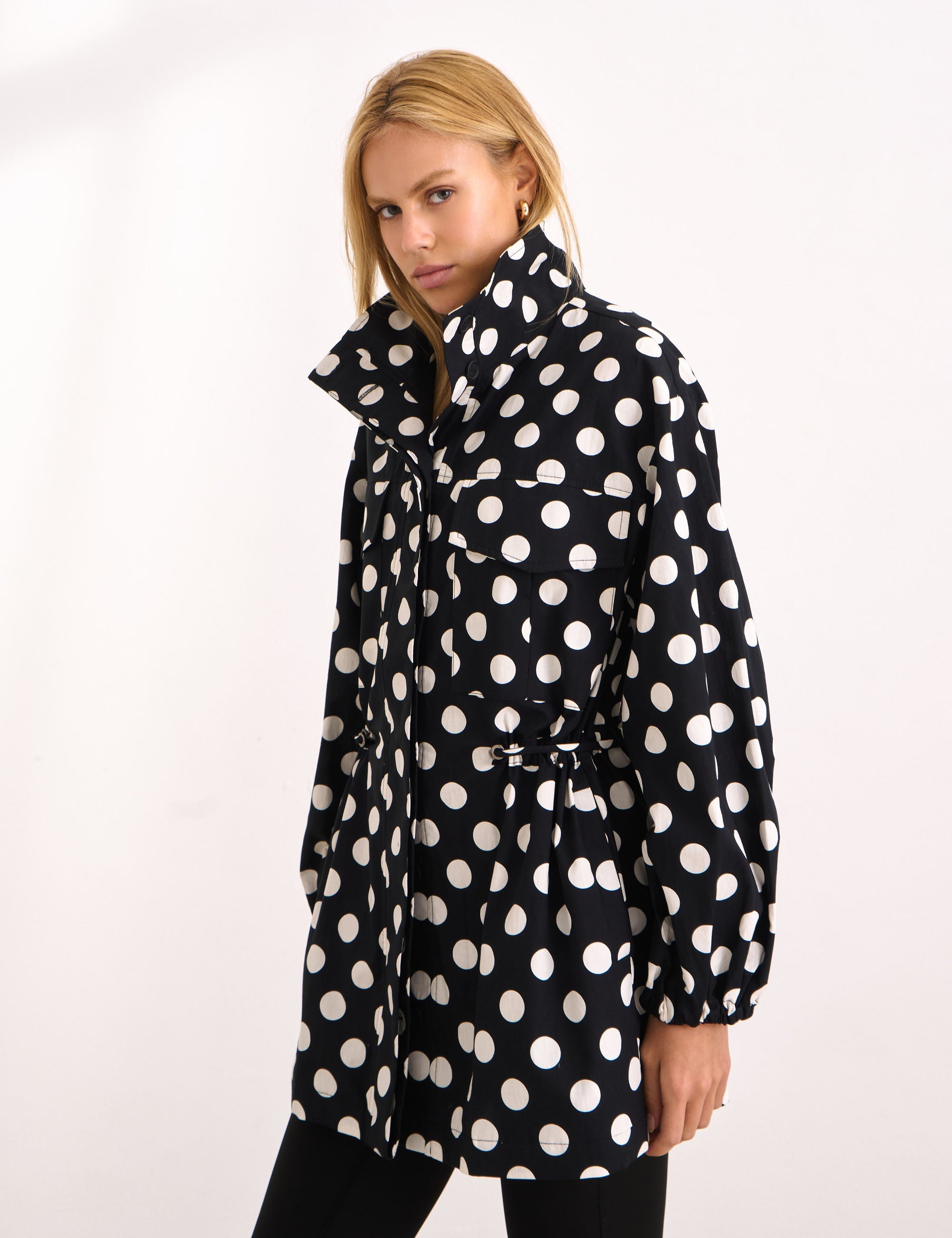 Parka Poka Tricoline Preto