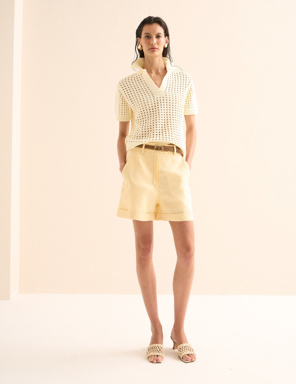 Polo Crochê Amarelo Pastel