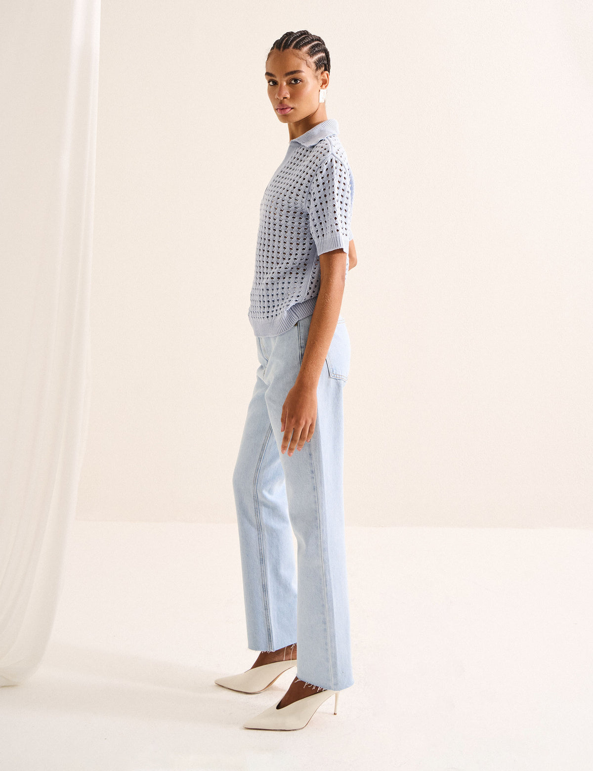 Polo Crochê Azul