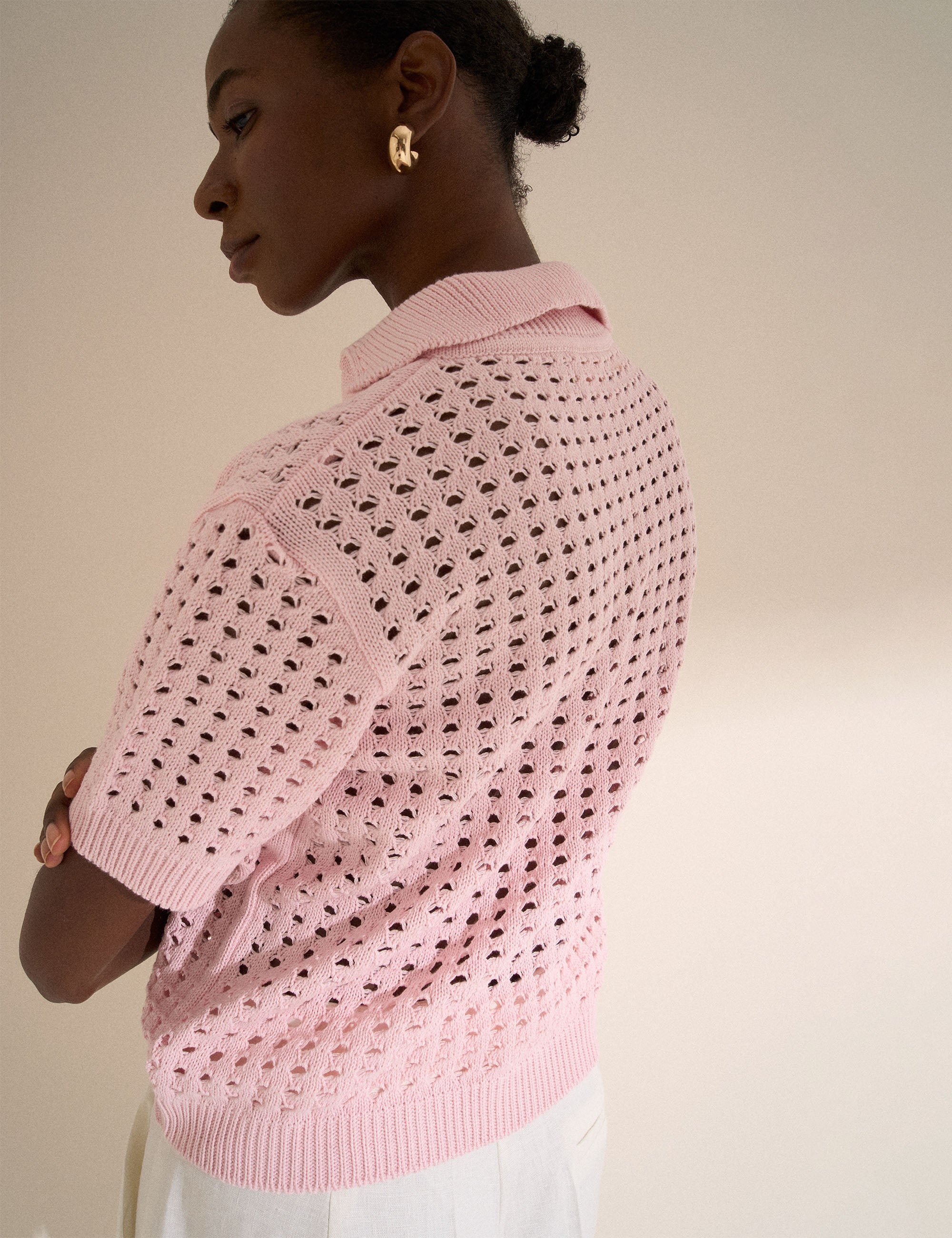 Polo Crochê Rosa