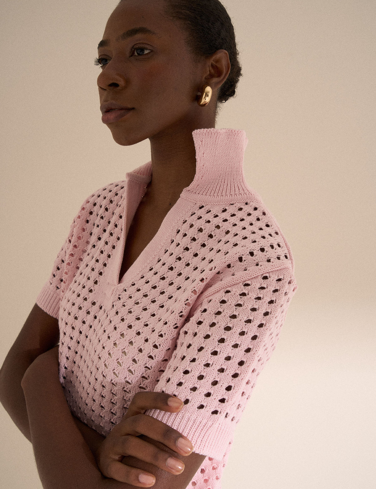 Polo Crochê Rosa