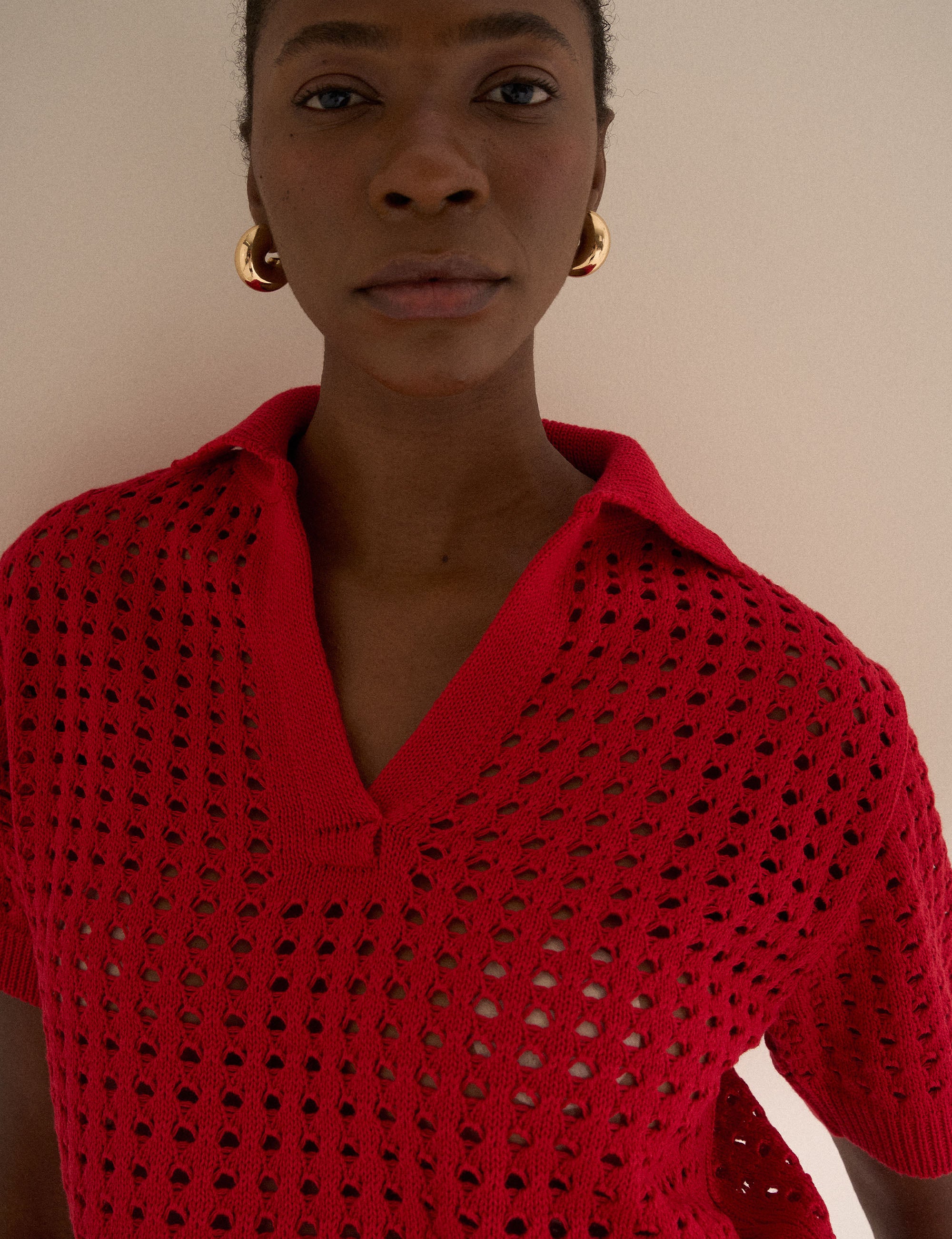 Polo Crochê Vermelho
