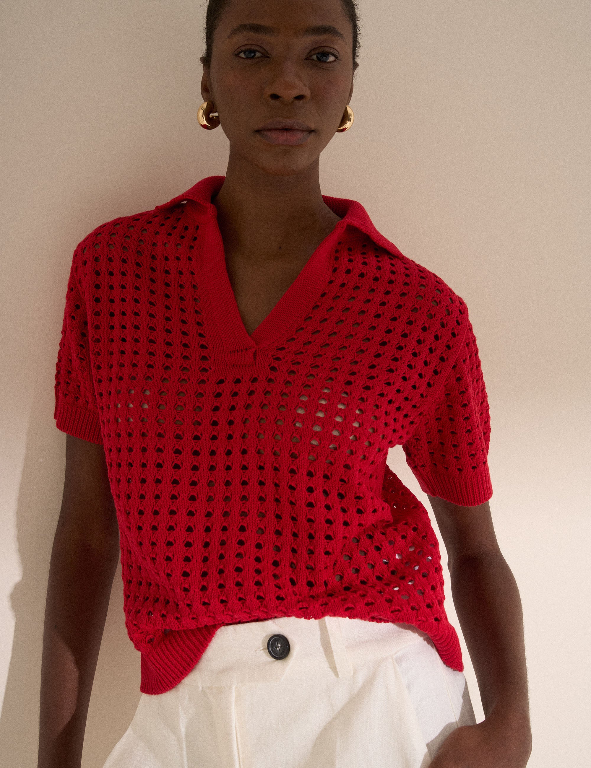 Polo Crochê Vermelho