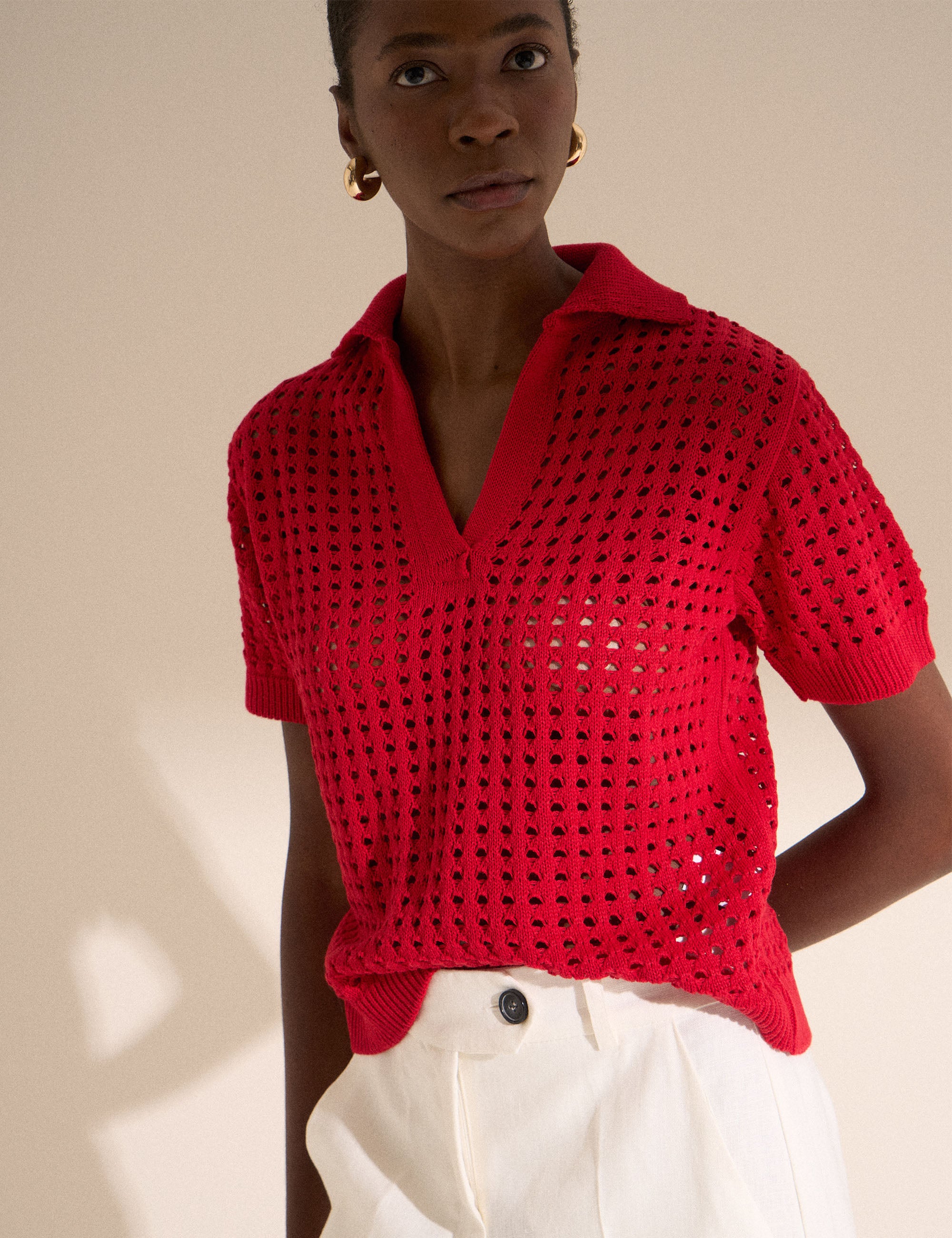 Polo Crochê Vermelho