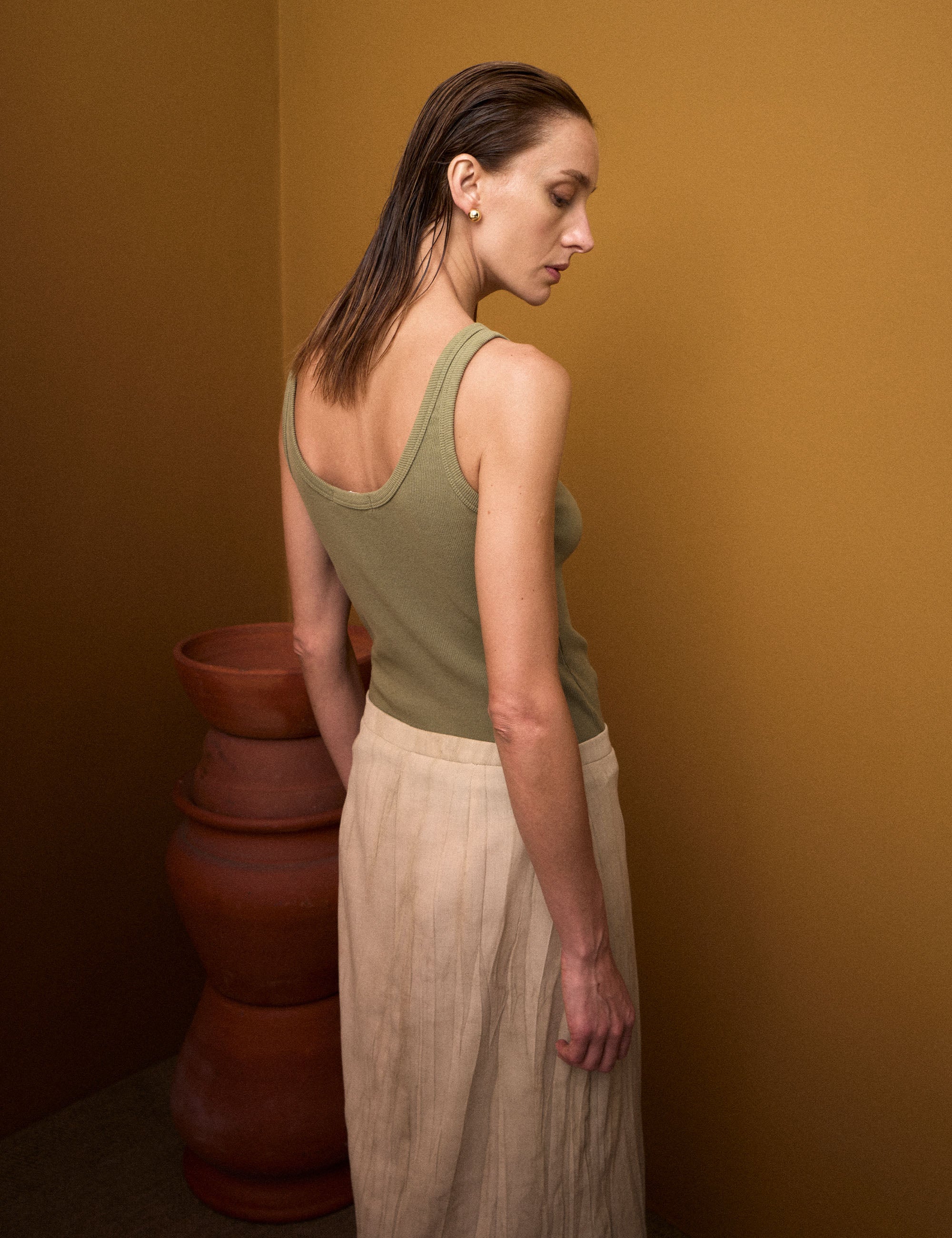 Regata Agatha Canelada Oliva