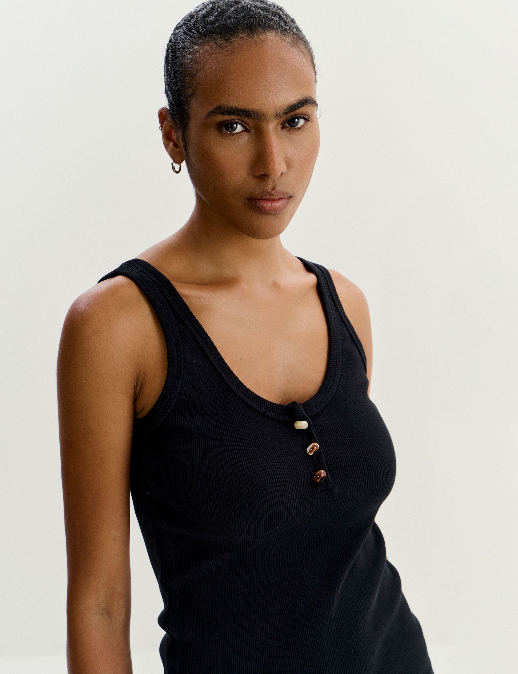 Regata Agatha Canelada Preto