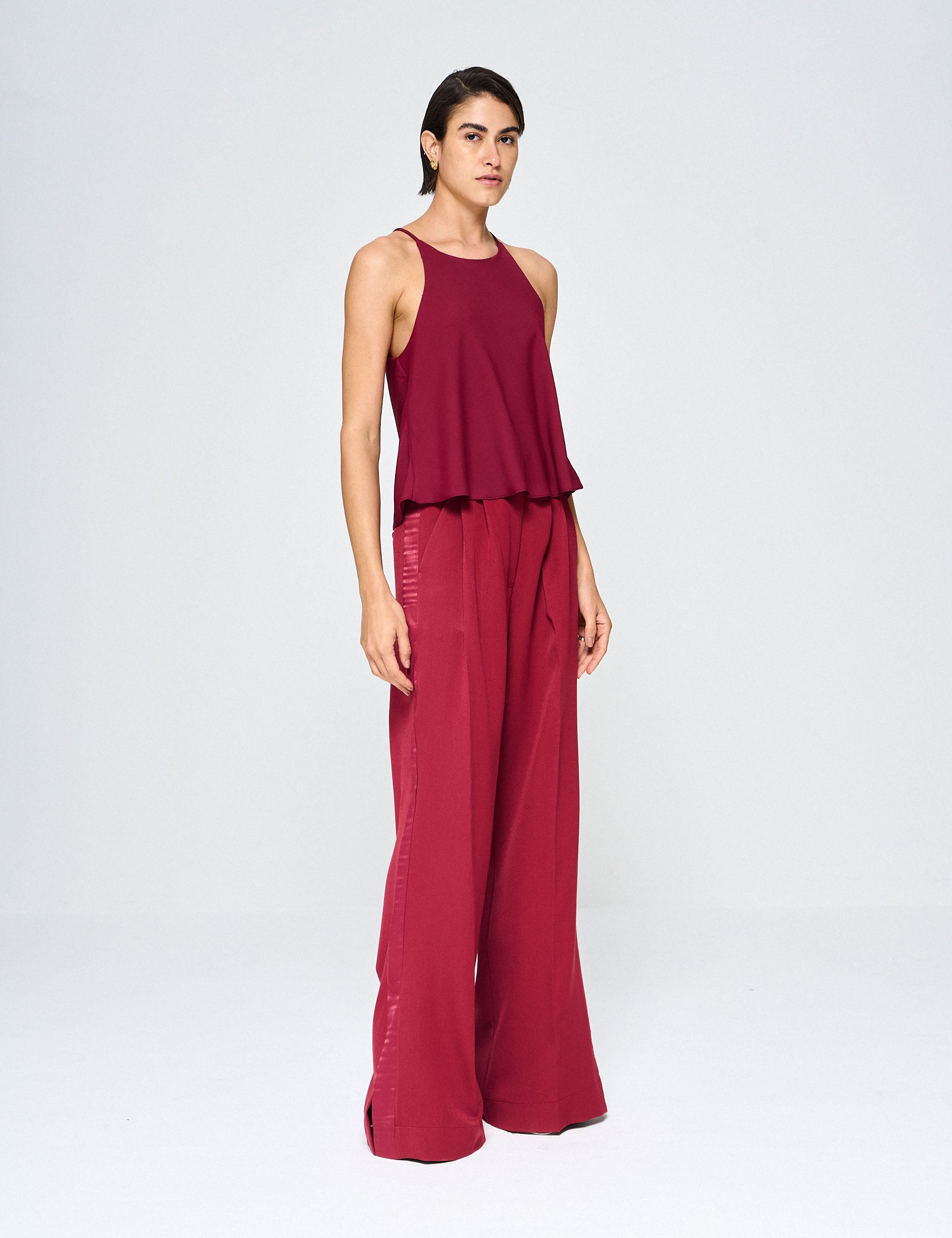 Regata Celine Crepe Bordeaux