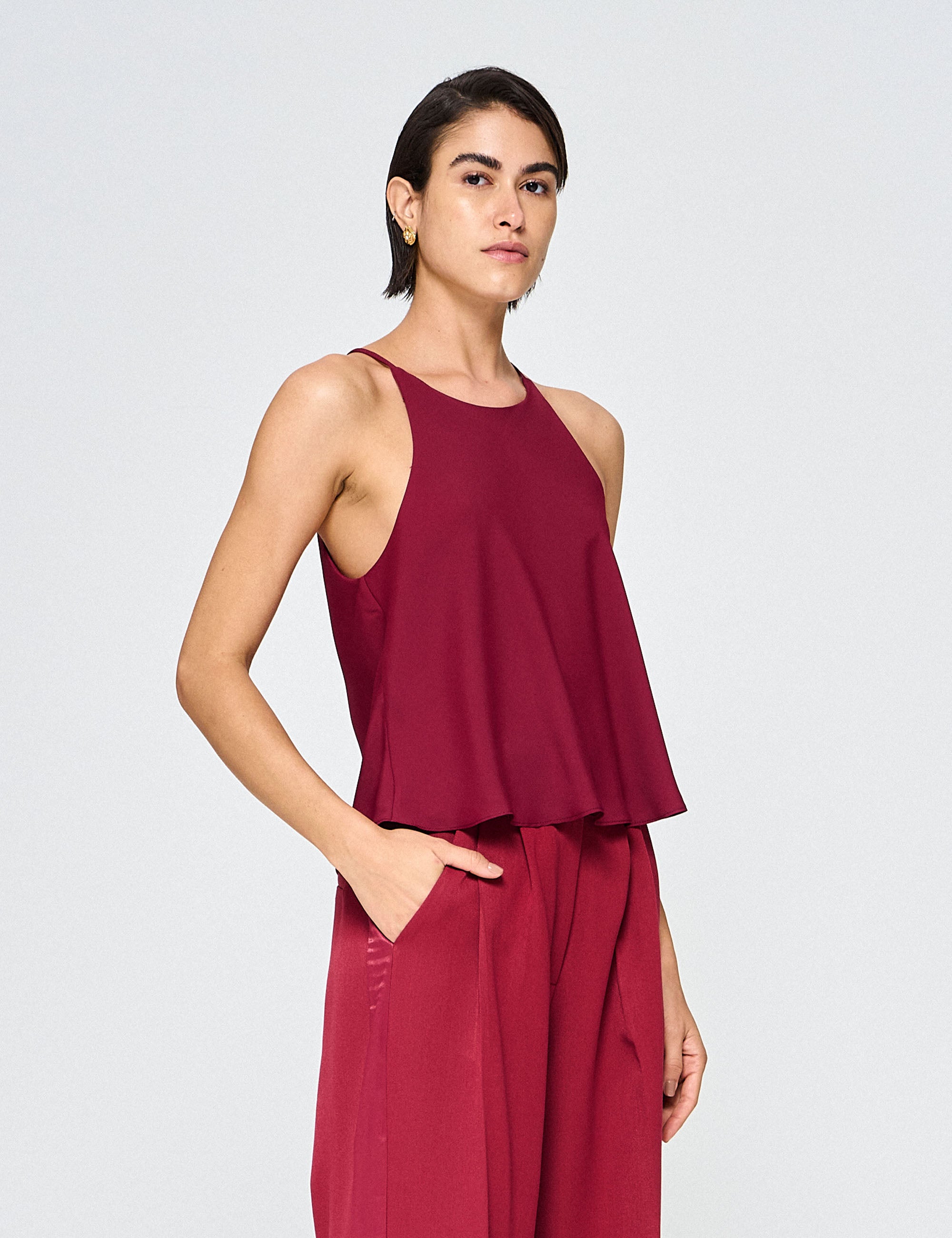 Regata Celine Crepe Bordeaux