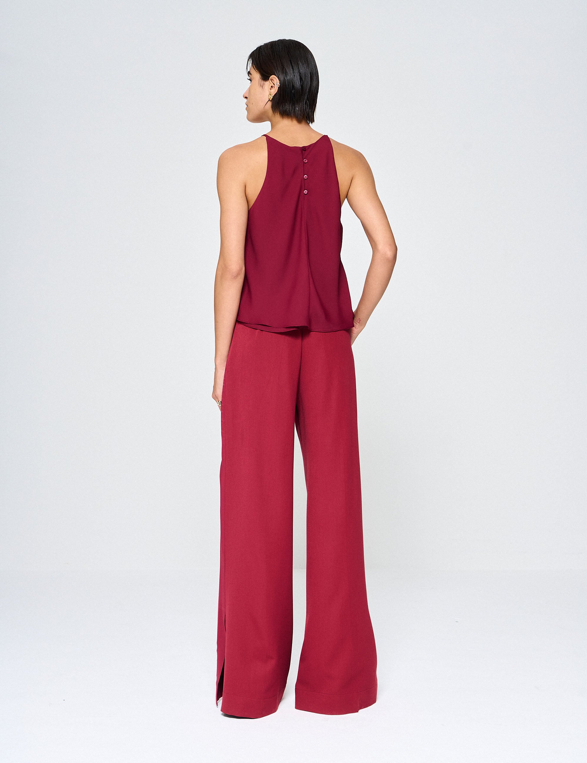 Regata Celine Crepe Bordeaux