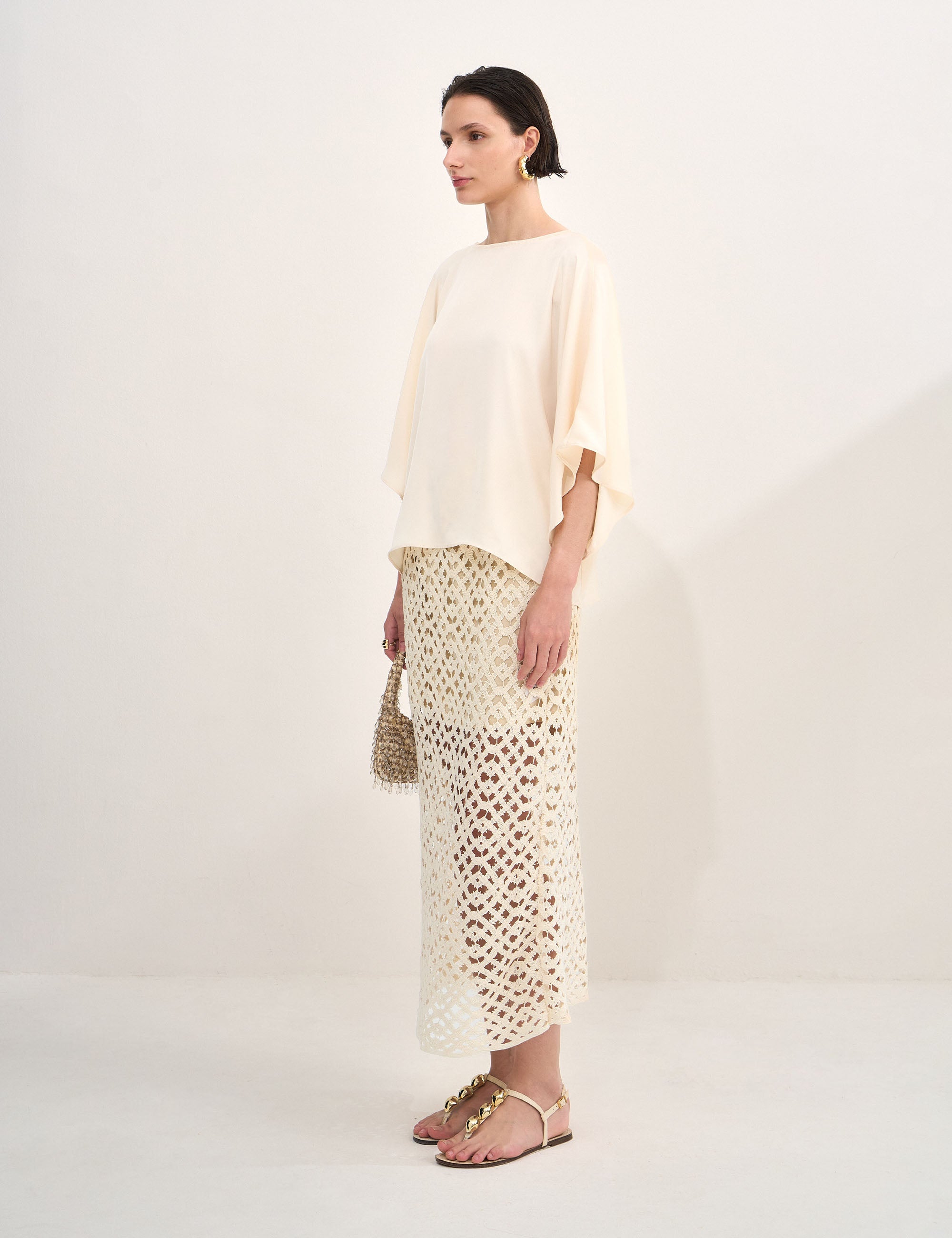 Blusa Evelyn Cetim Perola