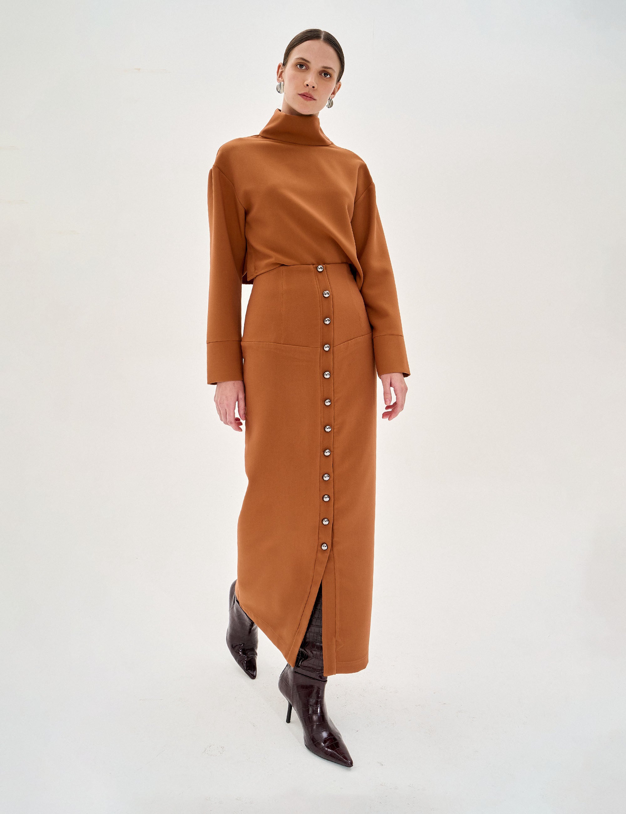 Saia Anahi Alfaiataria Ferrugem