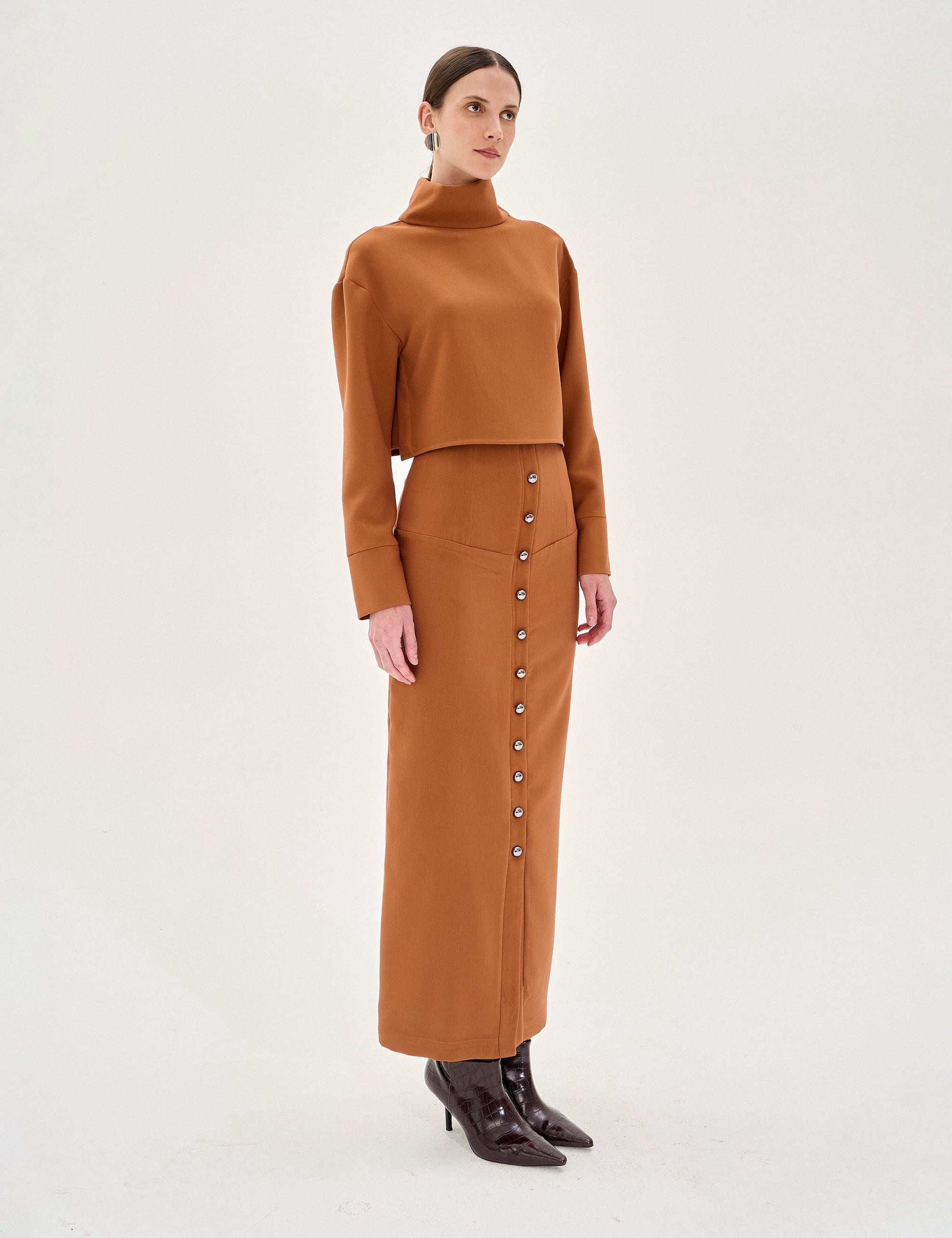 Saia Anahi Alfaiataria Ferrugem