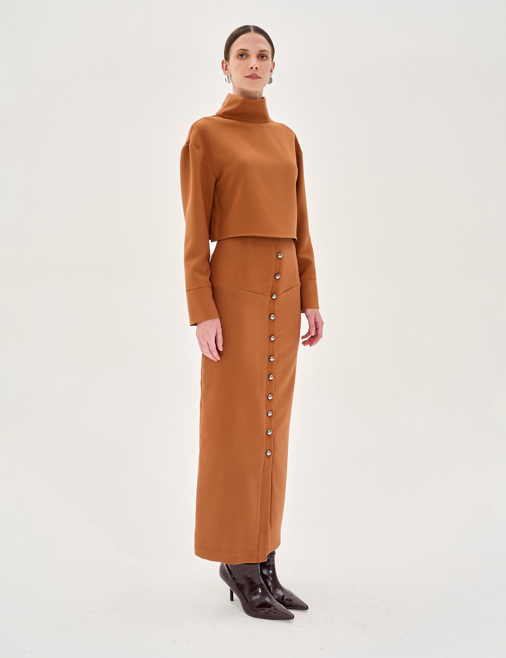 Saia Anahi Alfaiataria Ferrugem