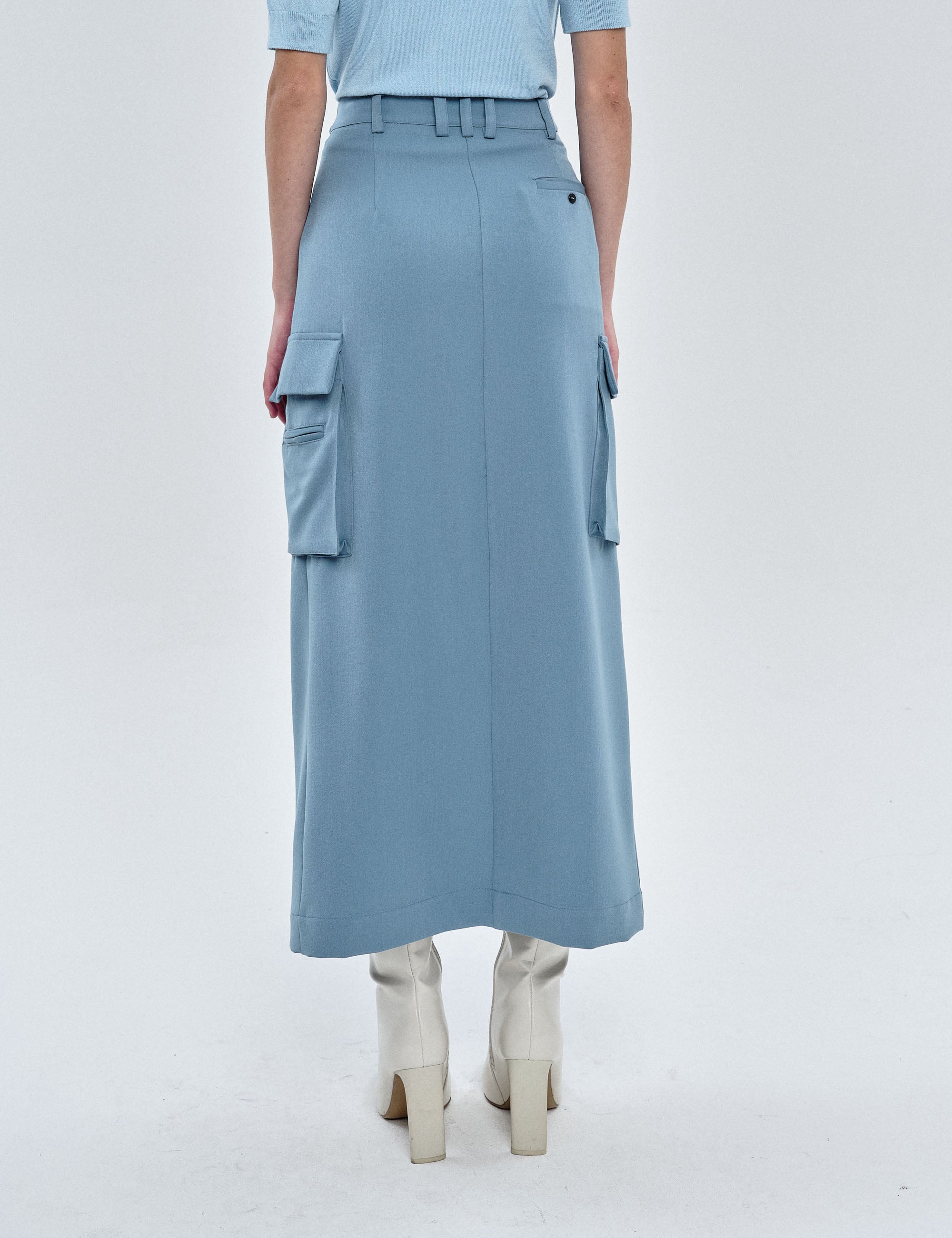 Saia Brune Alfaiataria Azul