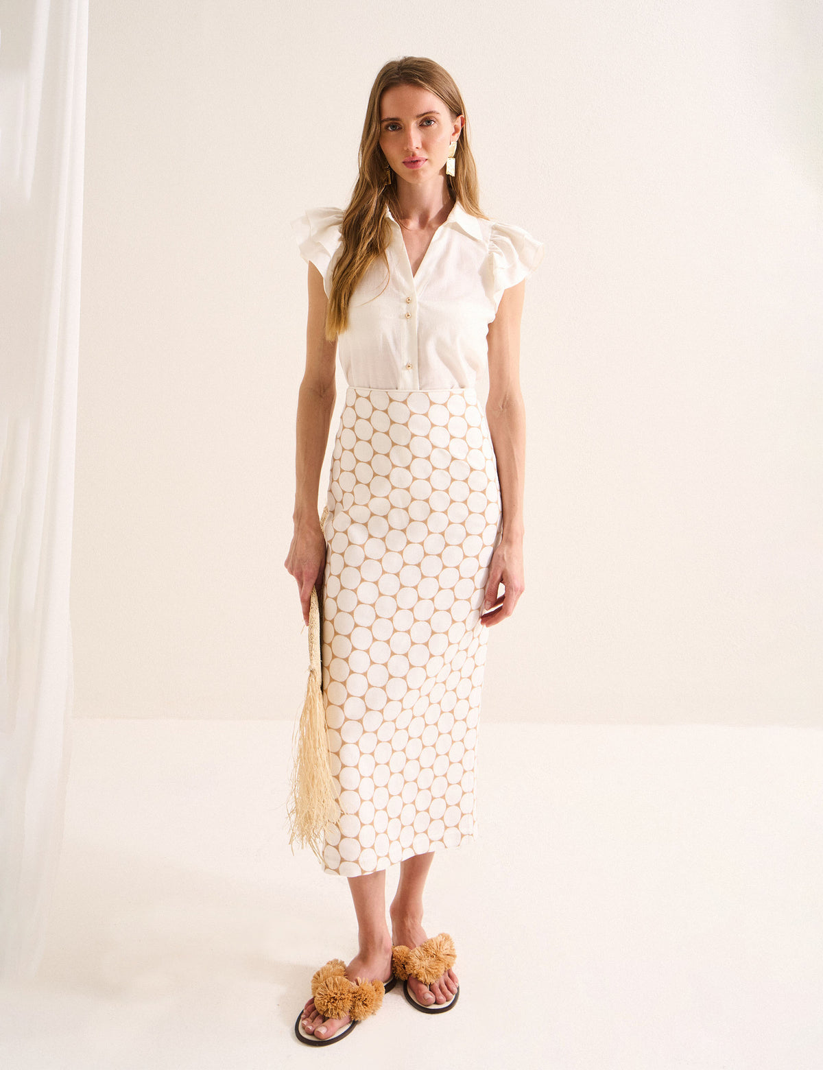 Saia Fiore Peplum Off White