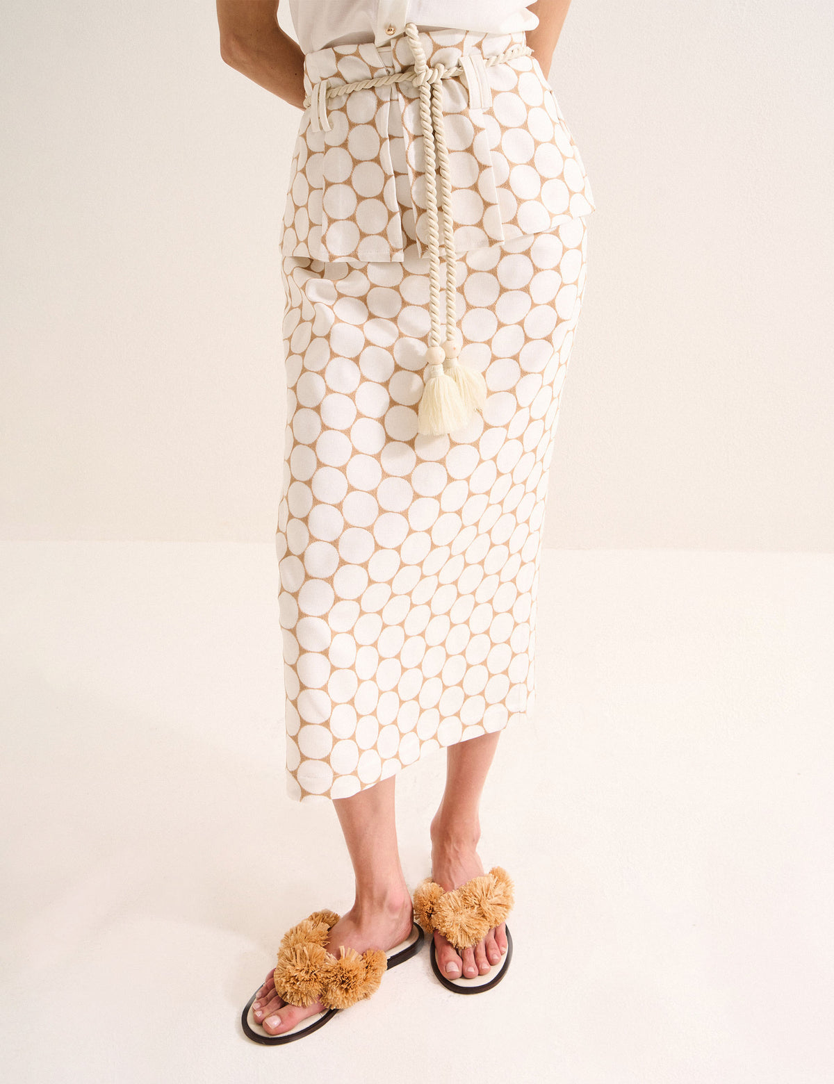 Saia Fiore Peplum Off White