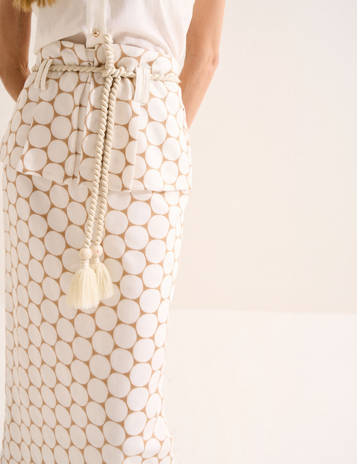 Saia Fiore Peplum Off White