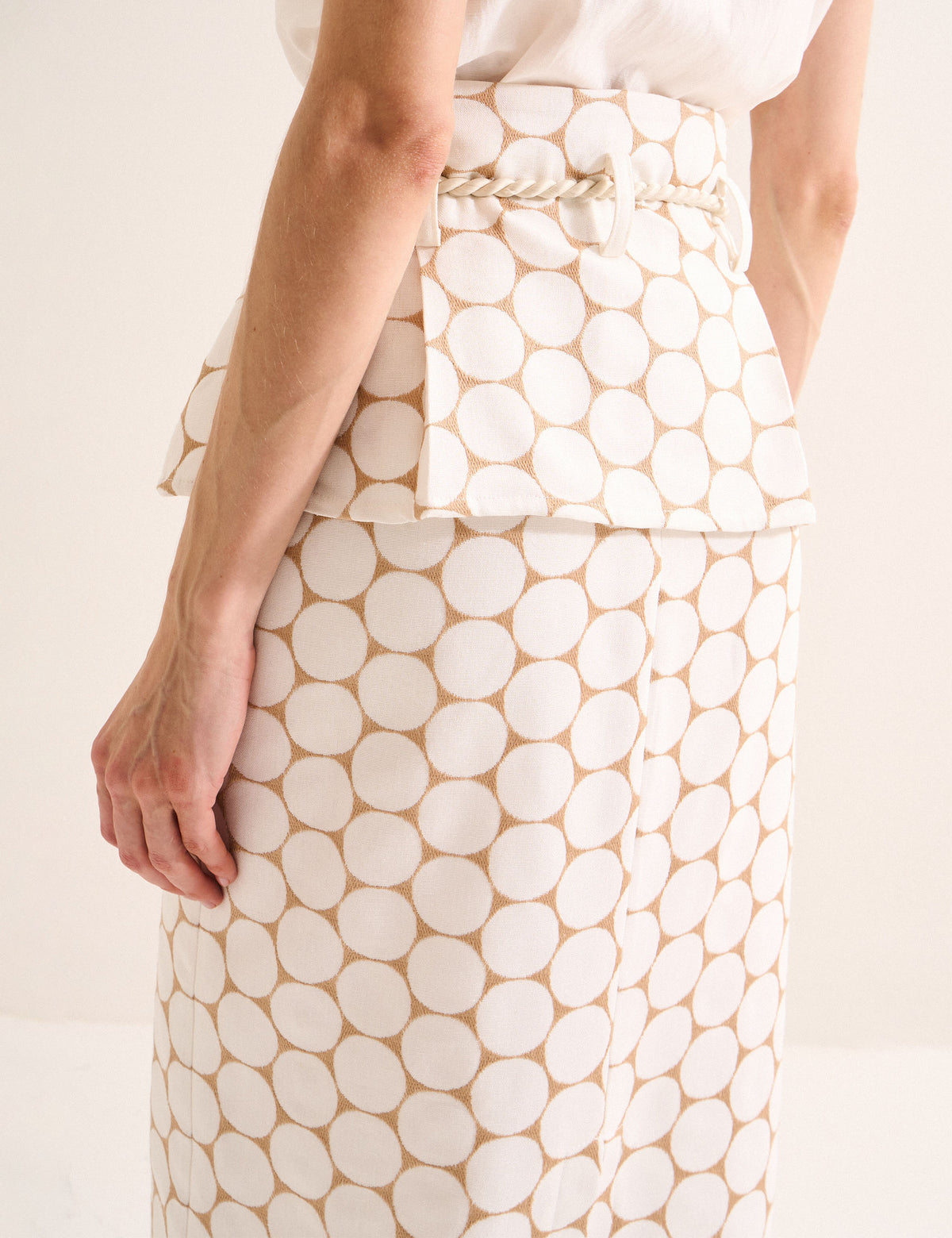Saia Fiore Peplum Off White