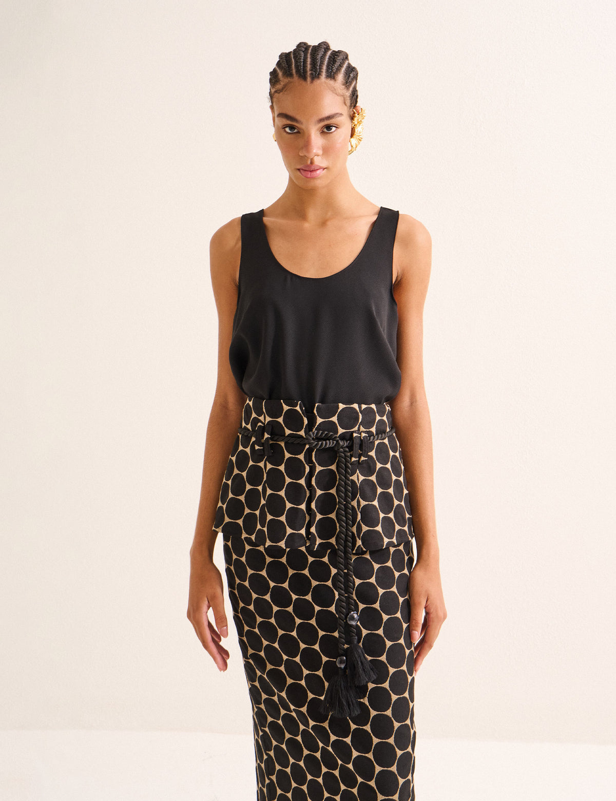 Saia Fiore Peplum Preto