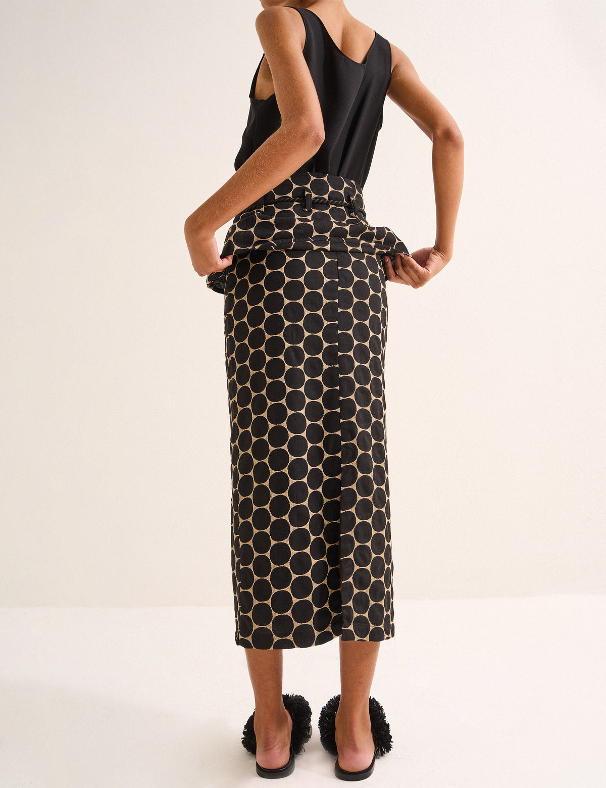 Saia Fiore Peplum Preto