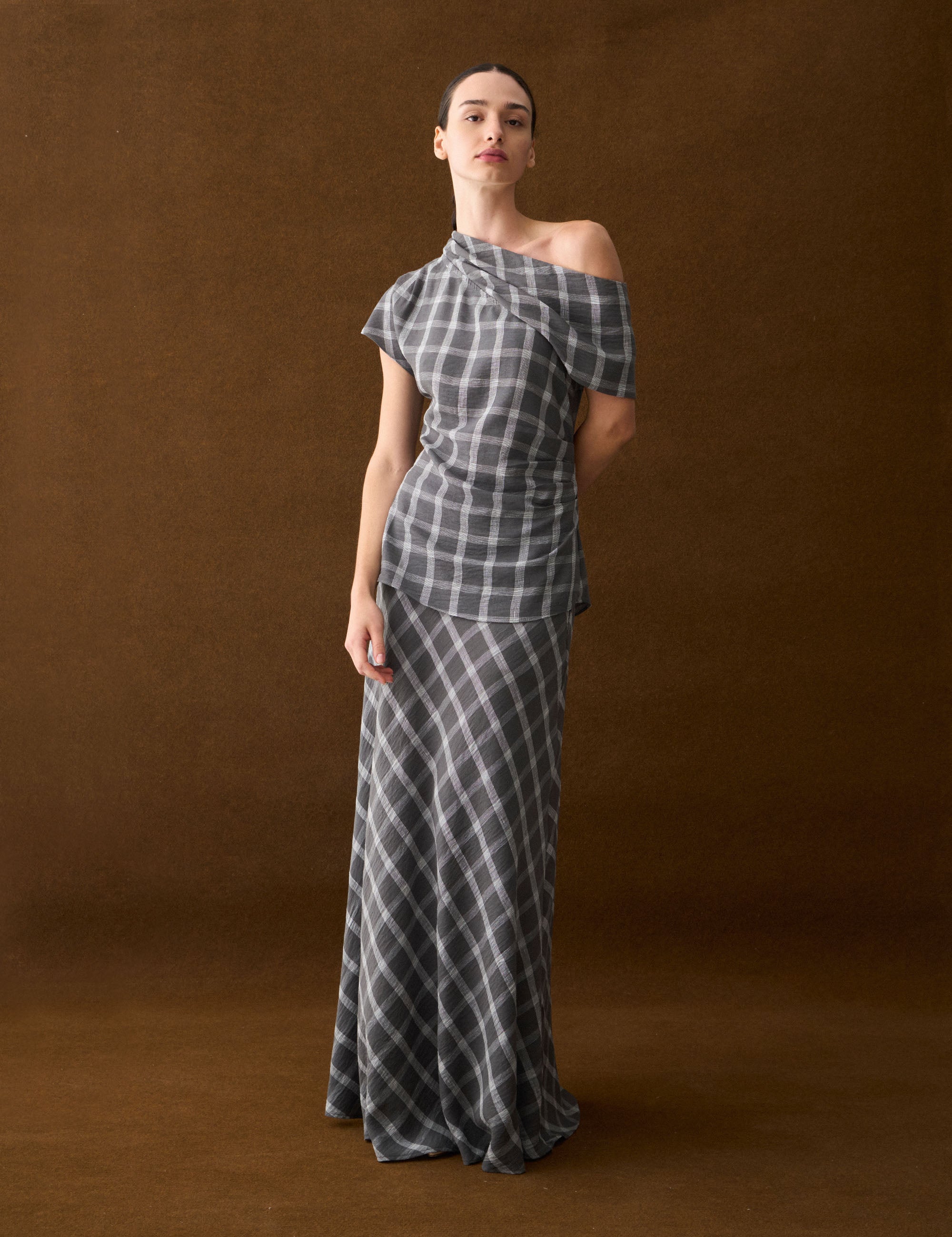 Saia Graziela Xadrez Grafite