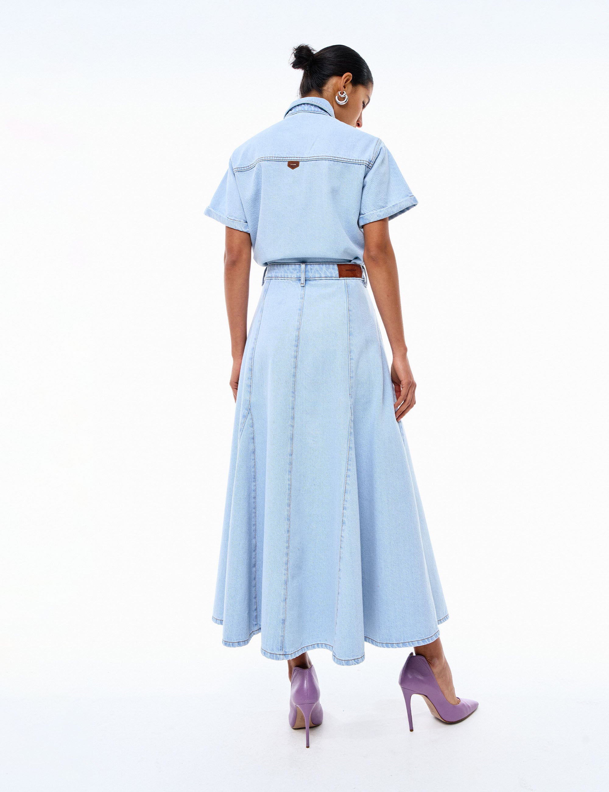 Saia Helena Jeans Claro