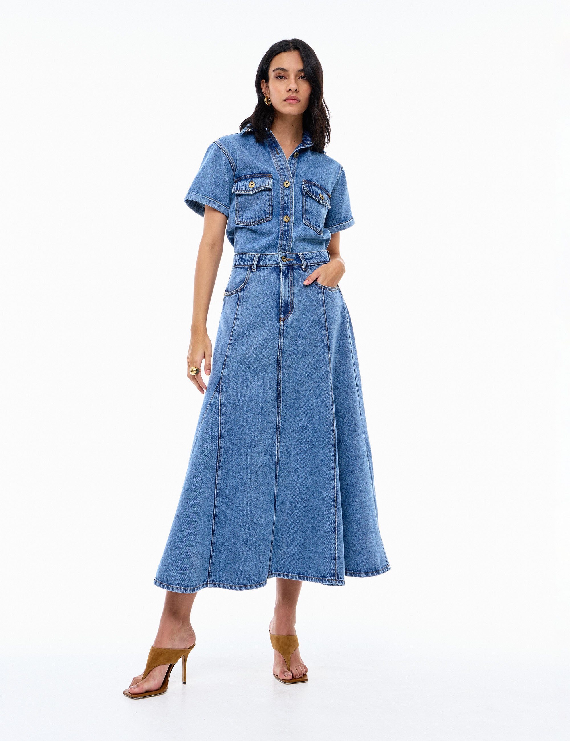 Camisa Helena Jeans Médio