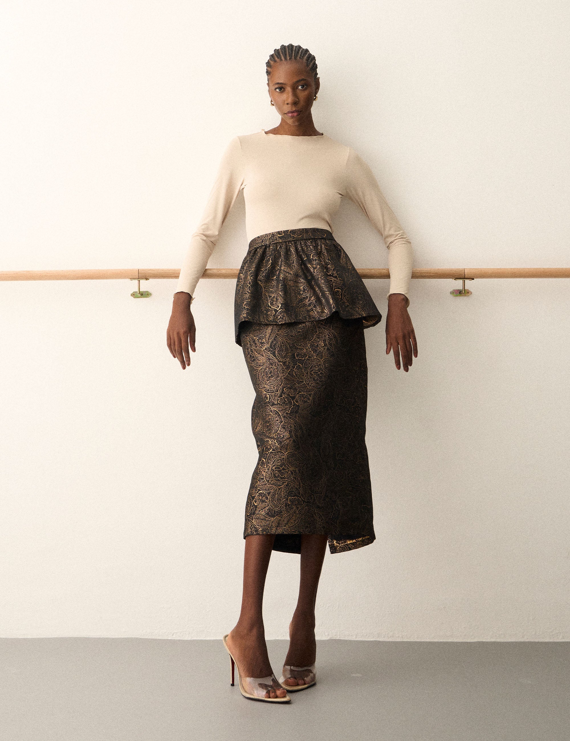 Saia Jacquard Pietra Preto