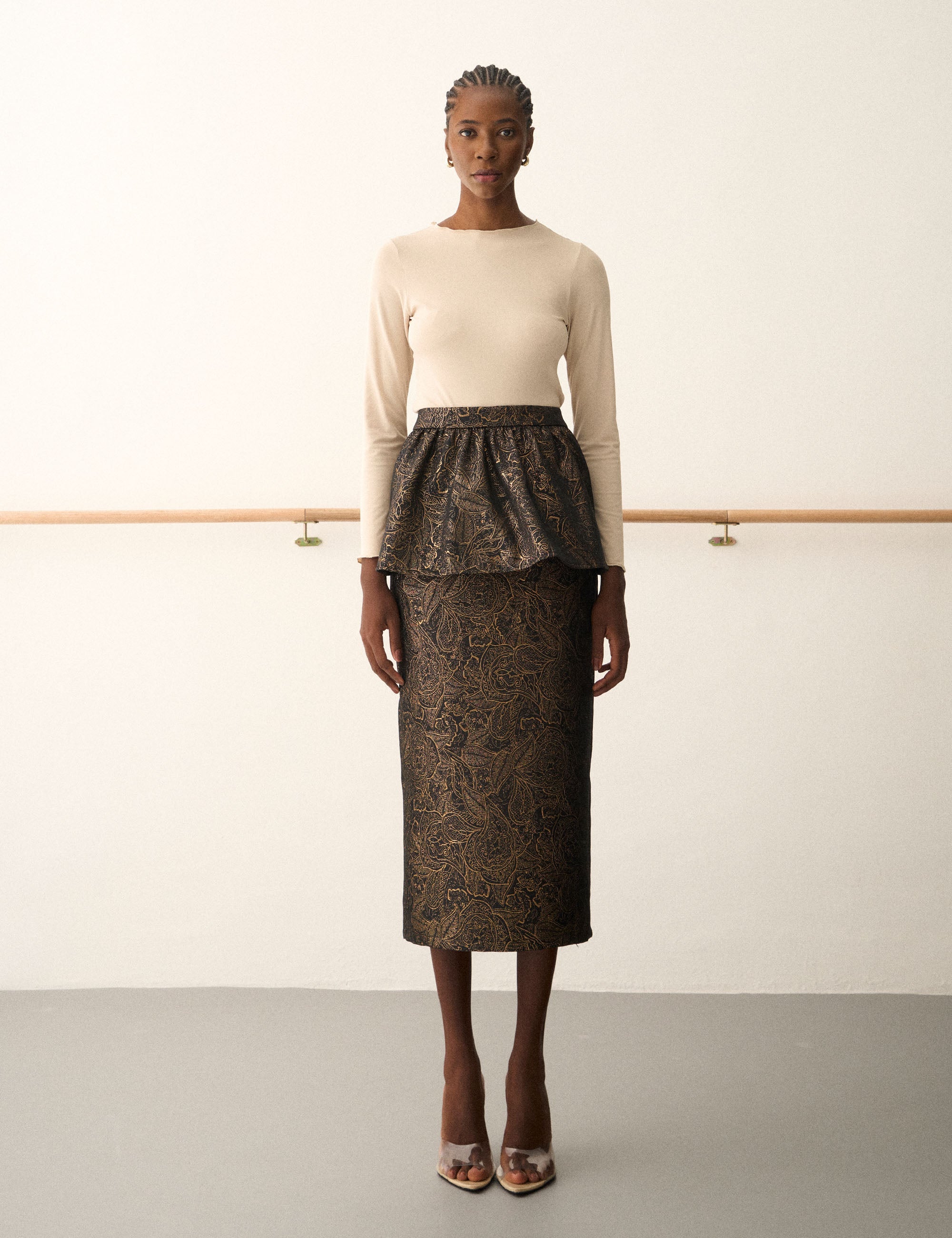 Saia Jacquard Pietra Preto