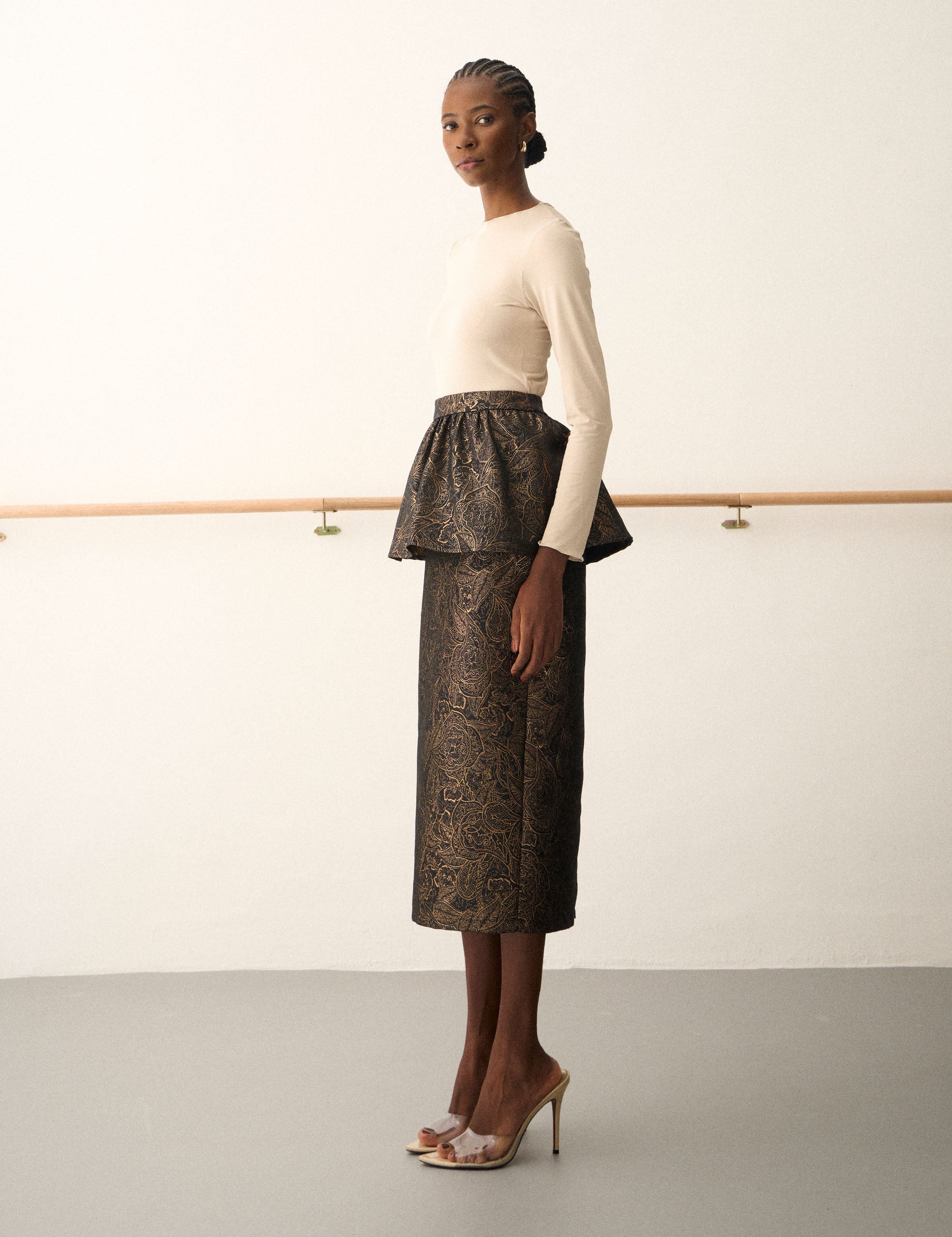 Saia Jacquard Pietra Preto