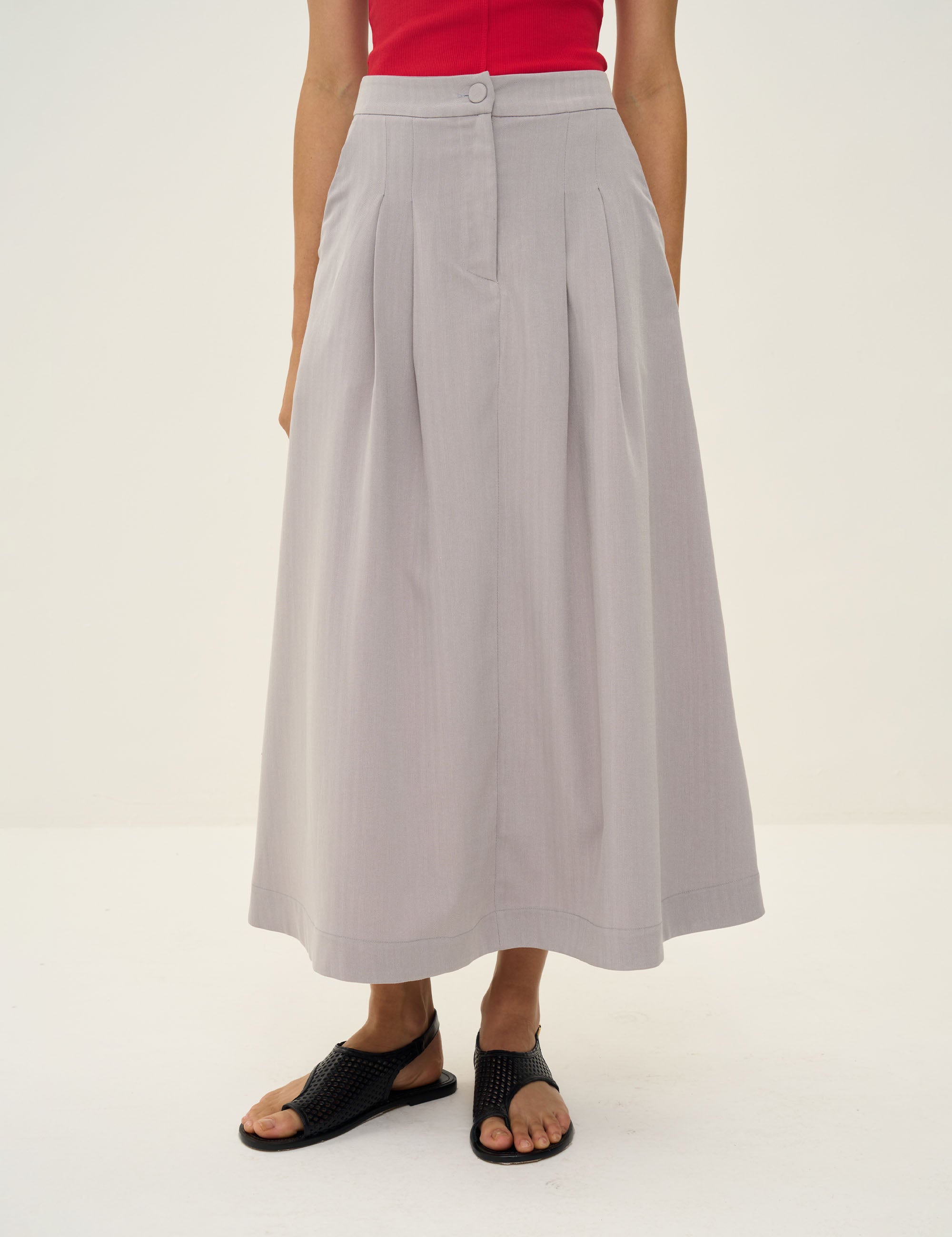 Saia Kaylee Alfaiataria Cinza