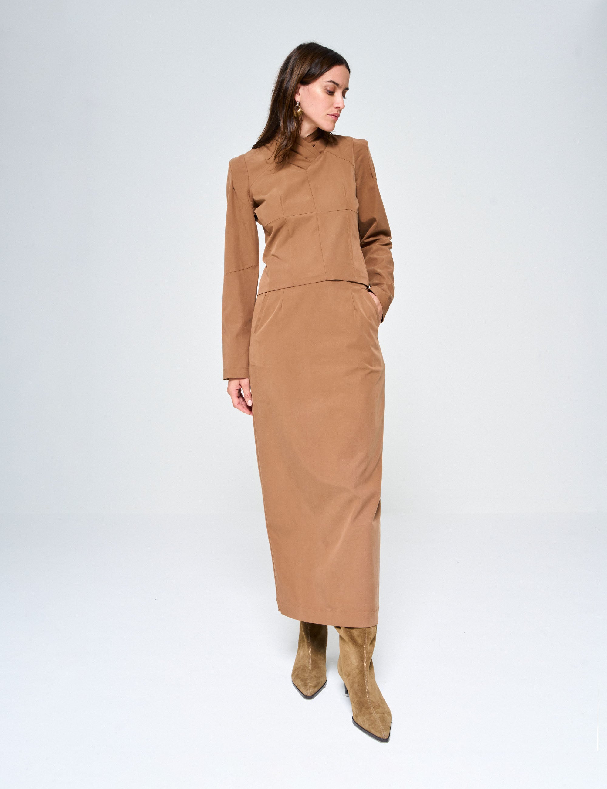 Saia Les Alfaiataria Marrom