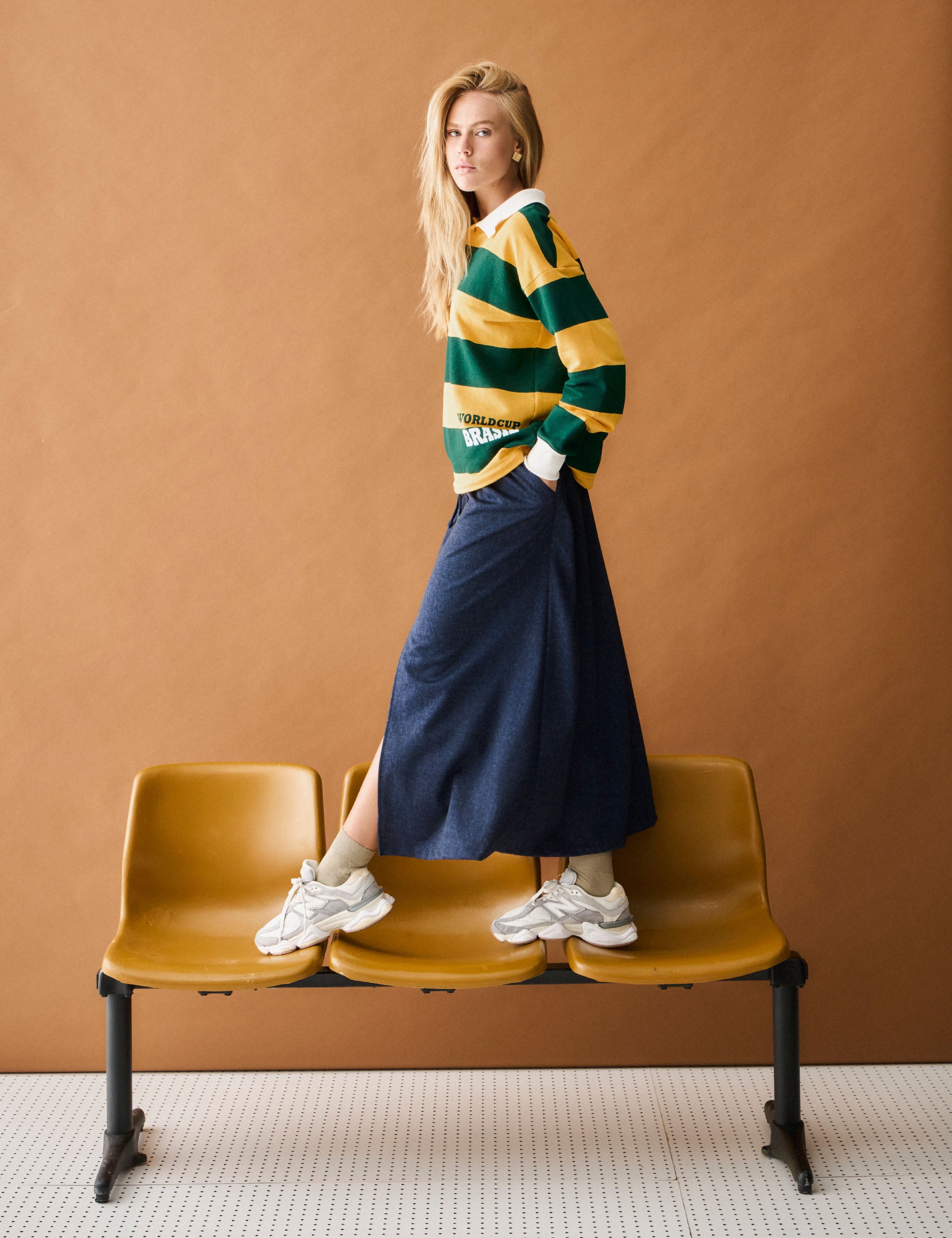 Saia Copa Midi Denim